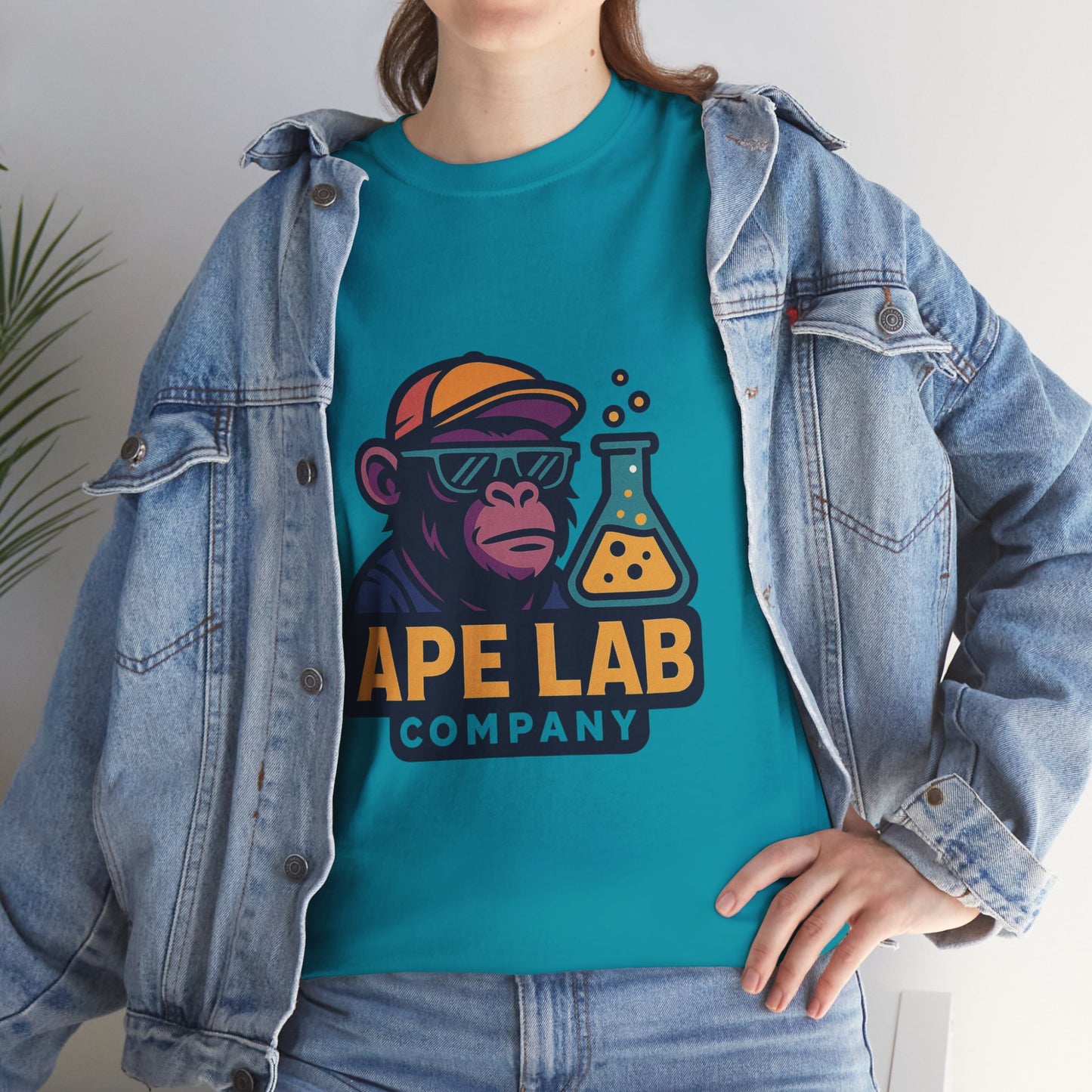 Ape Lab Company Unisex Heavy Cotton Tee - Fun and Stylish Tee for Science Lovers, Perfect for Casual Wear, Gifts, Birthdays, and Parties