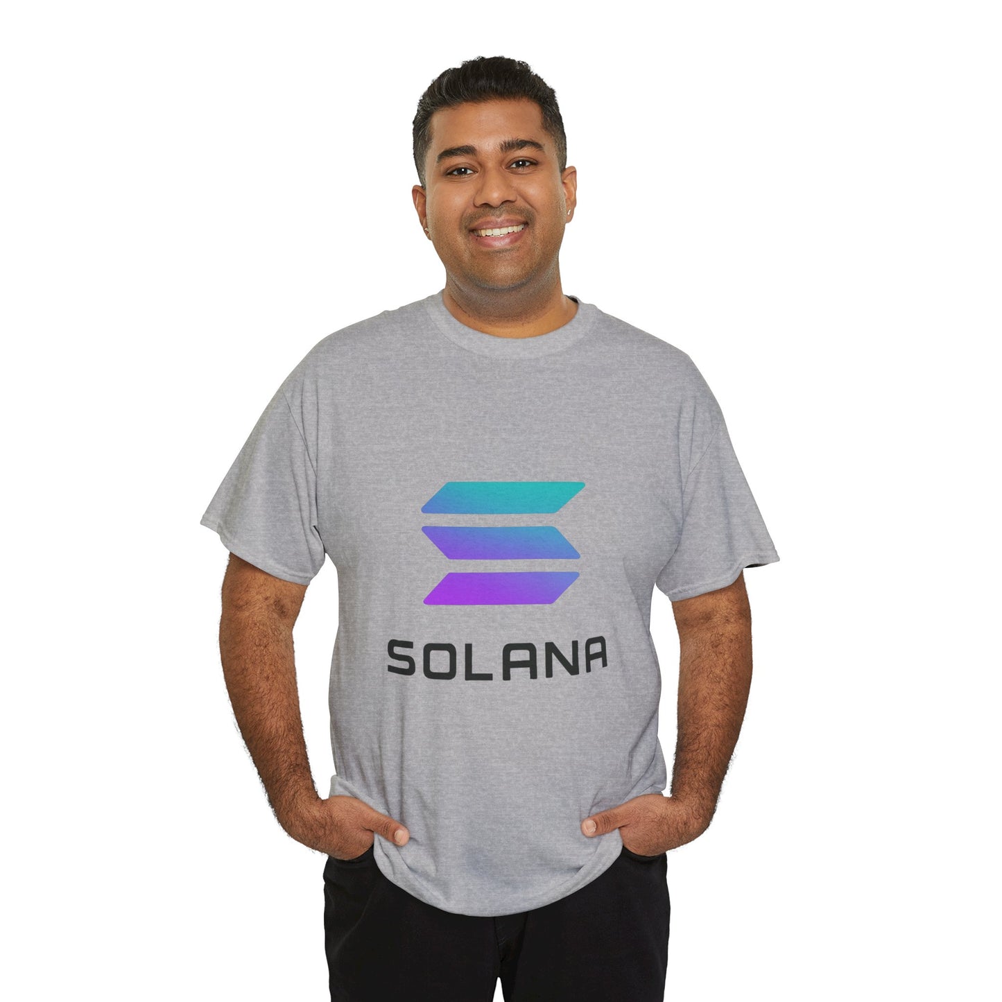 Solana Unisex Heavy Cotton Tee, Crypto Apparel, Gamer Shirt, Tech Enthusiast Wear, Unique Gift for Blockchain Lovers, Trending Fashion