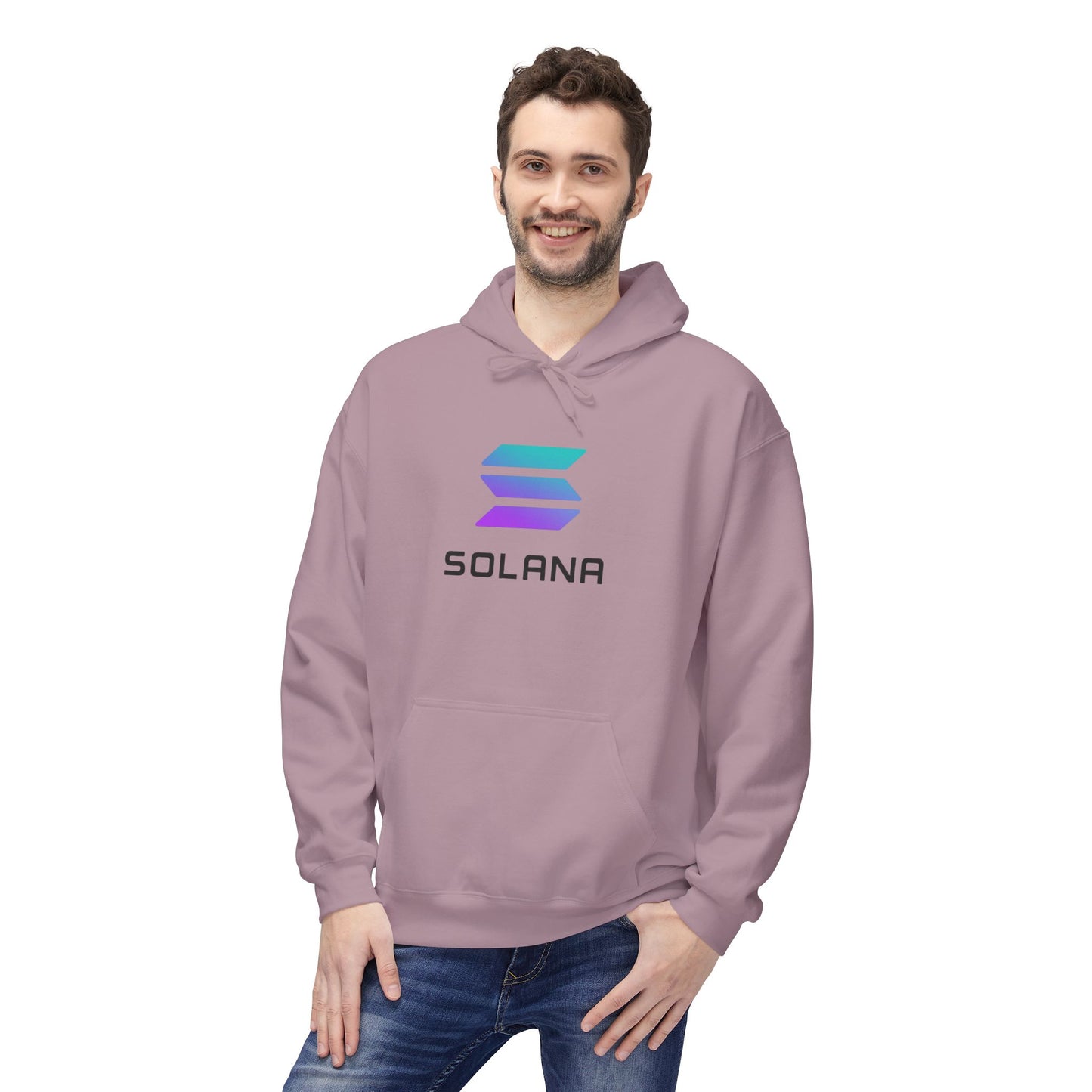 Solana Logo Fleece Hoodie | Cozy Midweight Sweatshirt for Fans, Unisex Gift, Casual Wear, Tech Enthusiast Apparel