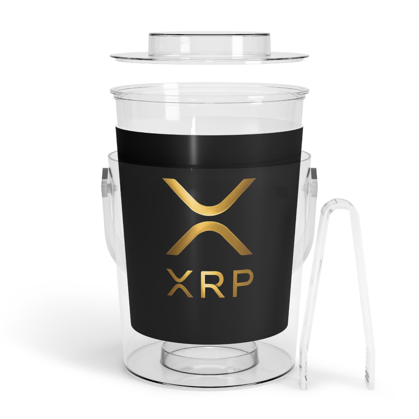 XRP Sleek Ice Bucket with Tongs - Perfect for Parties, Tailgates, BBQs, Gifts, Home Bars