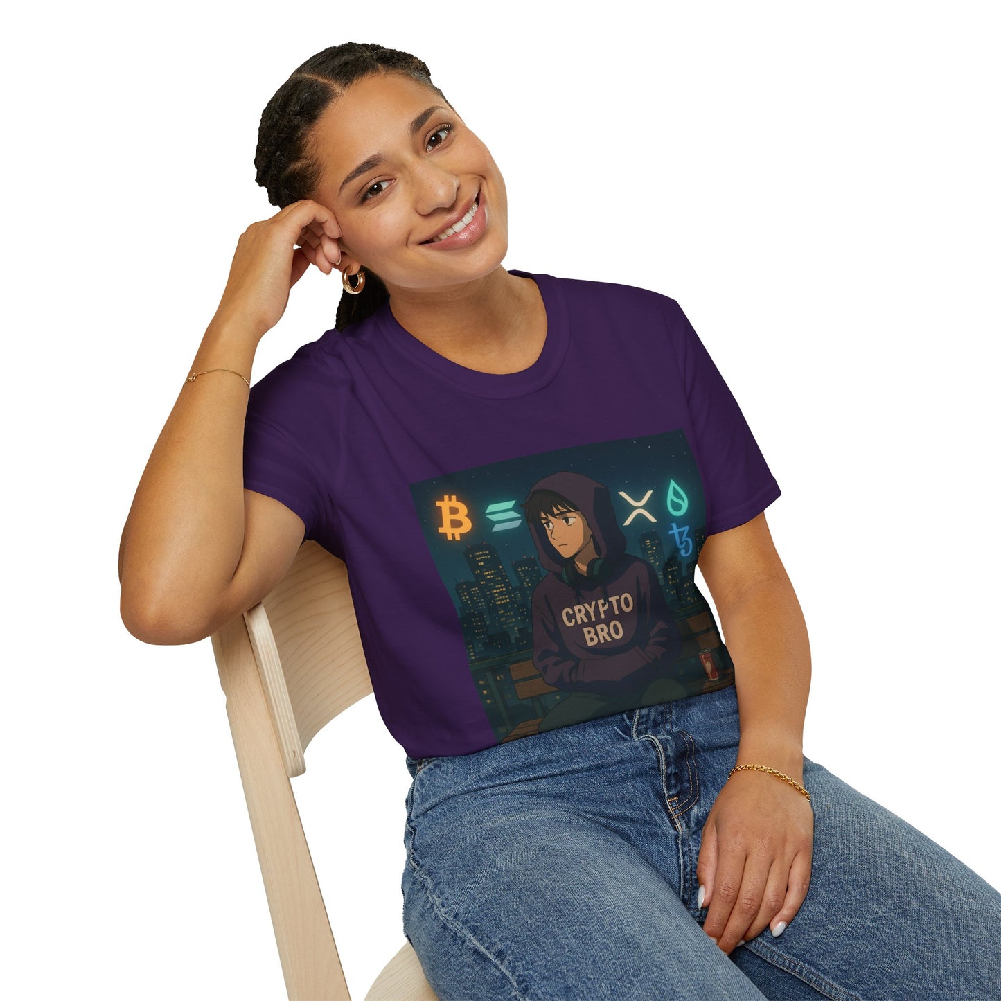 Crypto Bro Unisex Softstyle T-Shirt, Perfect for Gamers, Trendy Casual Wear, Unique Gift Idea, Crypto Enthusiast Apparel