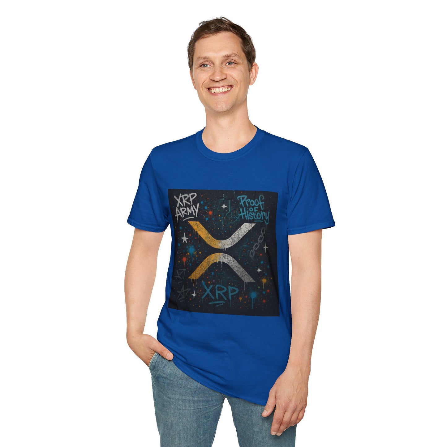 XRP Army Proof of History T-Shirt - Unisex Softstyle Tee for Crypto Enthusiasts, Gift for Blockchain Fans, Casual Wear, Crypto Merch