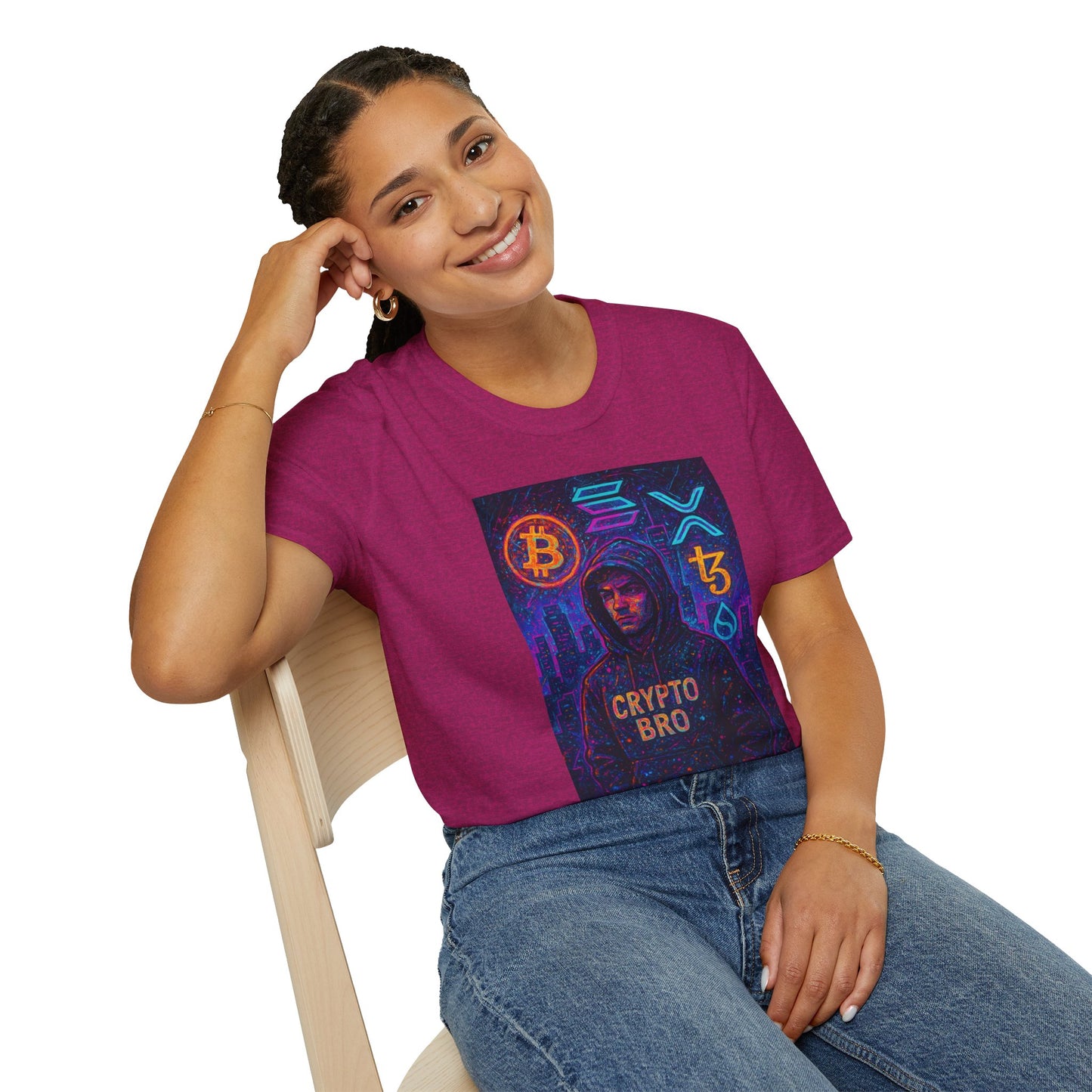 Crypto Bro Unisex Softstyle T-Shirt, Cryptocurrency Apparel, Blockchain Fashion, Gamer T-Shirt, Tech Enthusiast Gift