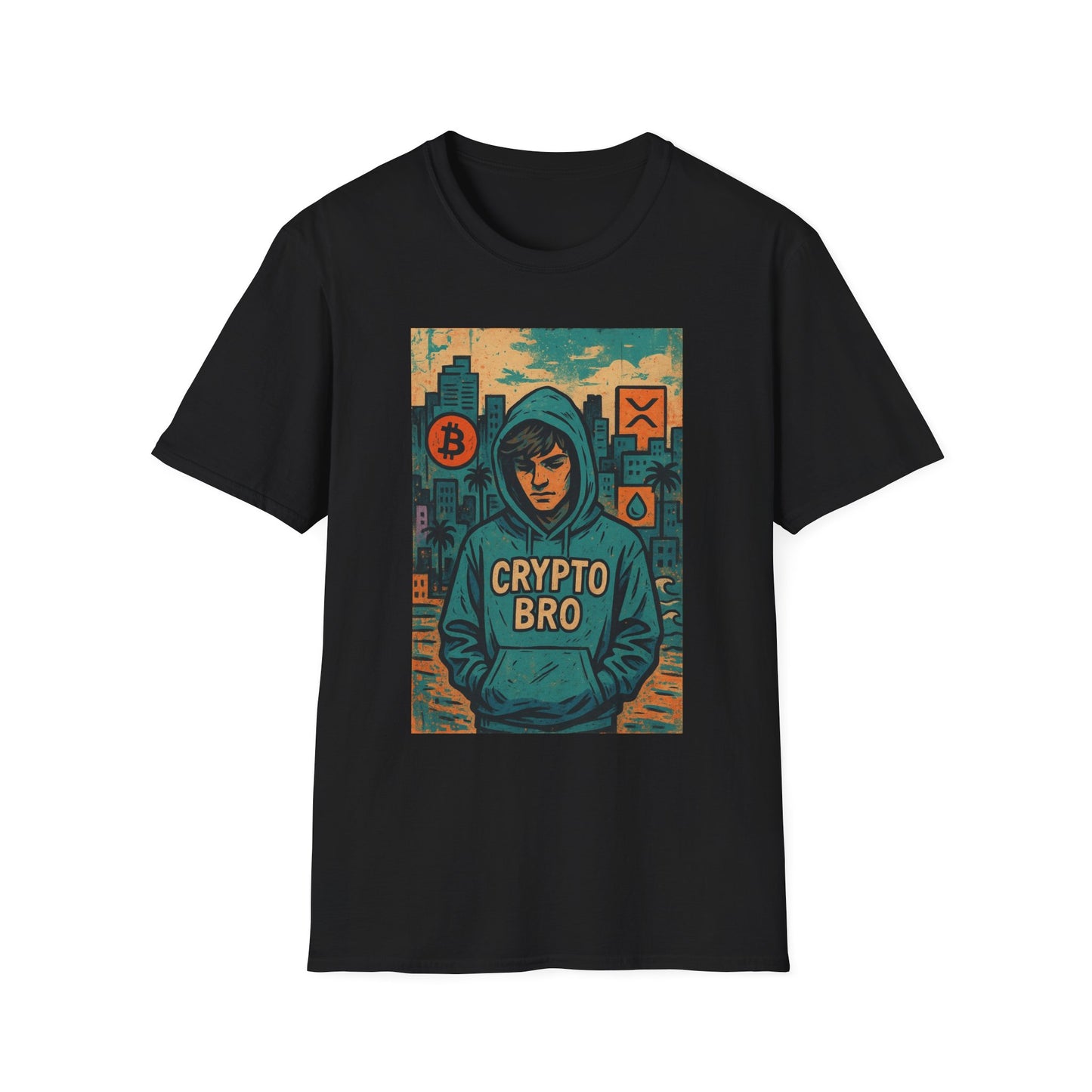Crypto Bro Unisex Softstyle T-Shirt, Bitcoin Apparel, Cryptocurrency Gift, Casual Wear, Trendy Graphic Tee