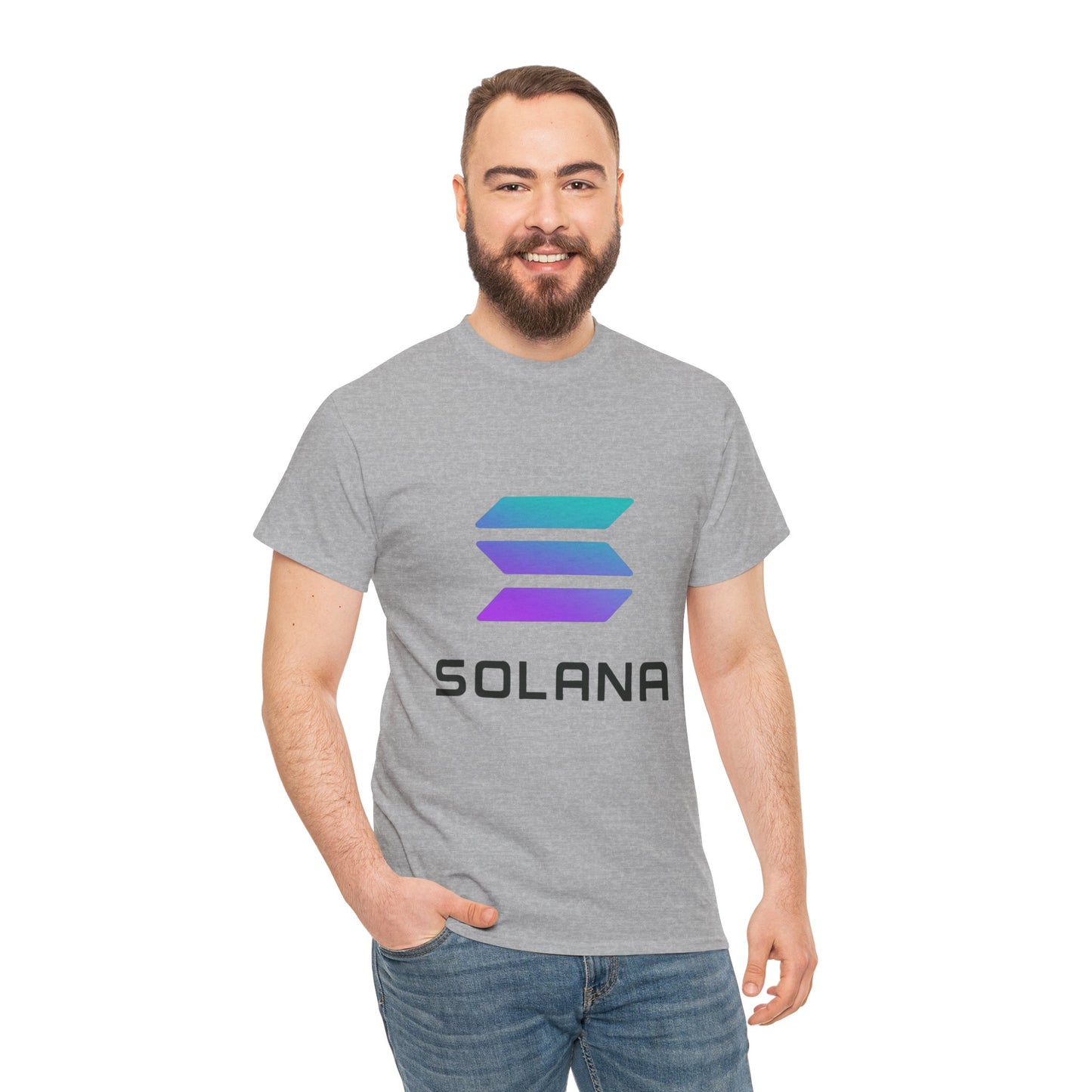 Solana Unisex Heavy Cotton Tee, Crypto Apparel, Gamer Shirt, Tech Enthusiast Wear, Unique Gift for Blockchain Lovers, Trending Fashion