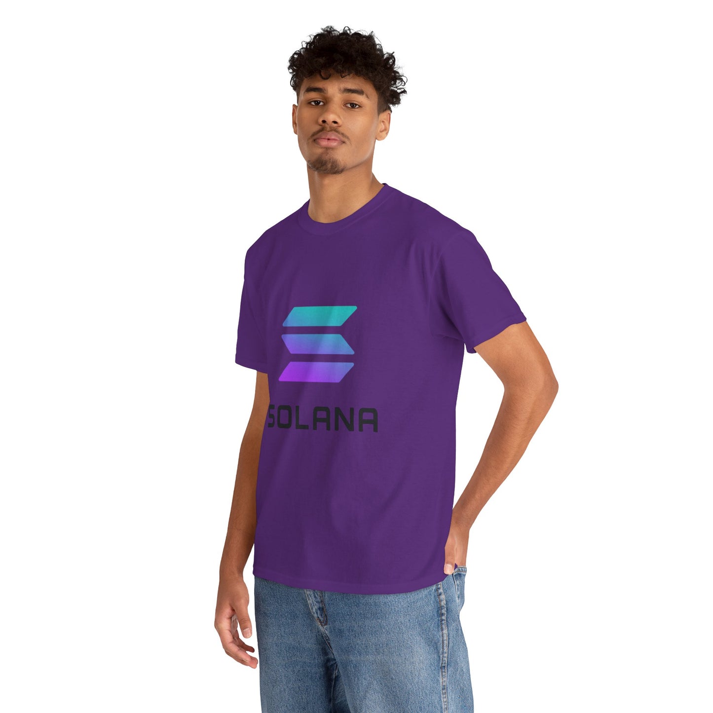 Solana Unisex Heavy Cotton Tee, Crypto Apparel, Gamer Shirt, Tech Enthusiast Wear, Unique Gift for Blockchain Lovers, Trending Fashion