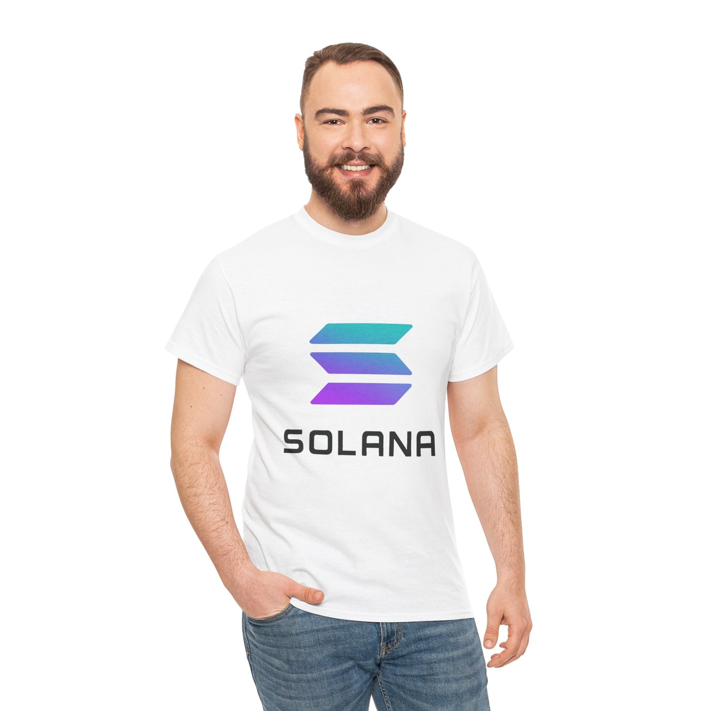 Solana Unisex Heavy Cotton Tee, Crypto Apparel, Gamer Shirt, Tech Enthusiast Wear, Unique Gift for Blockchain Lovers, Trending Fashion
