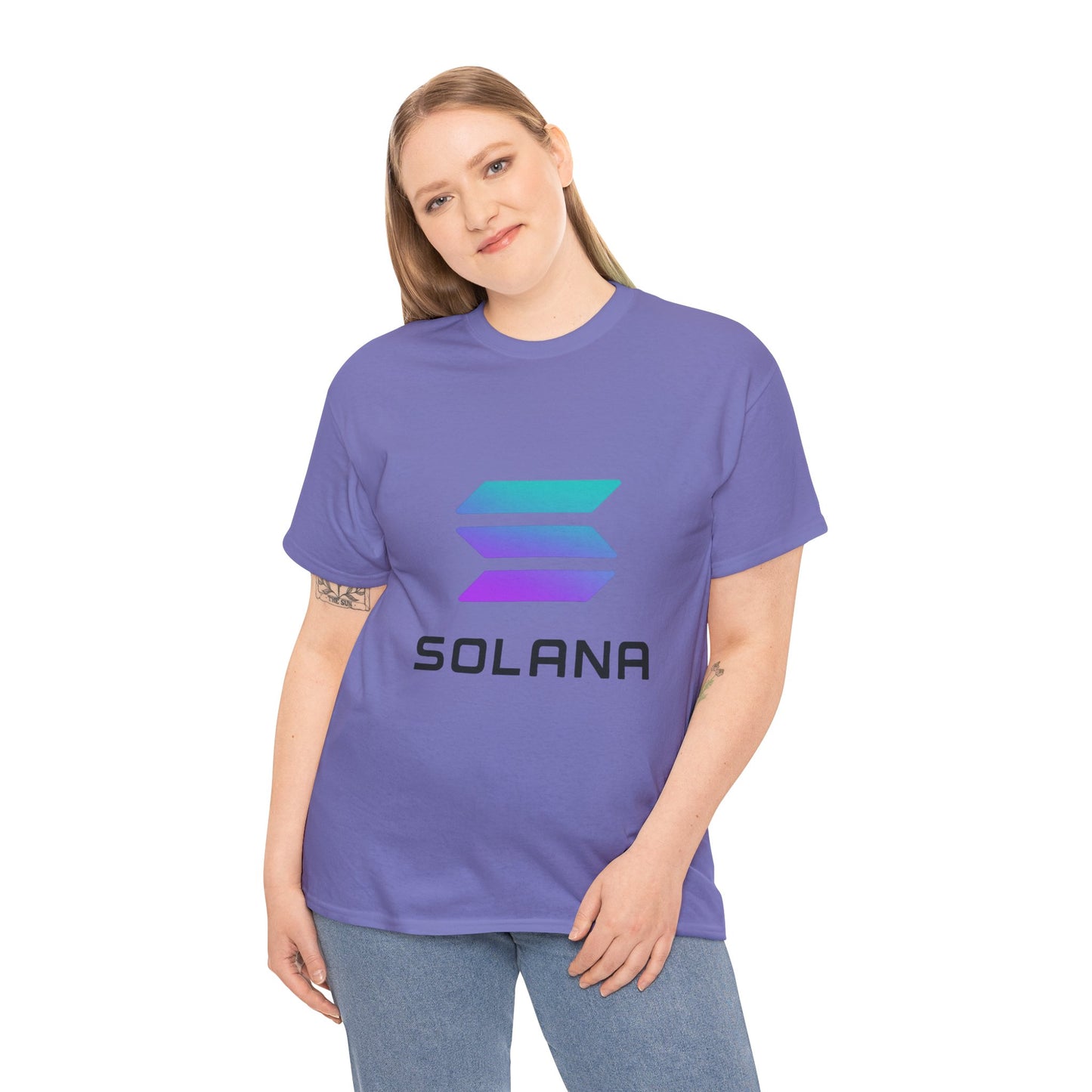 Solana Unisex Heavy Cotton Tee, Crypto Apparel, Gamer Shirt, Tech Enthusiast Wear, Unique Gift for Blockchain Lovers, Trending Fashion
