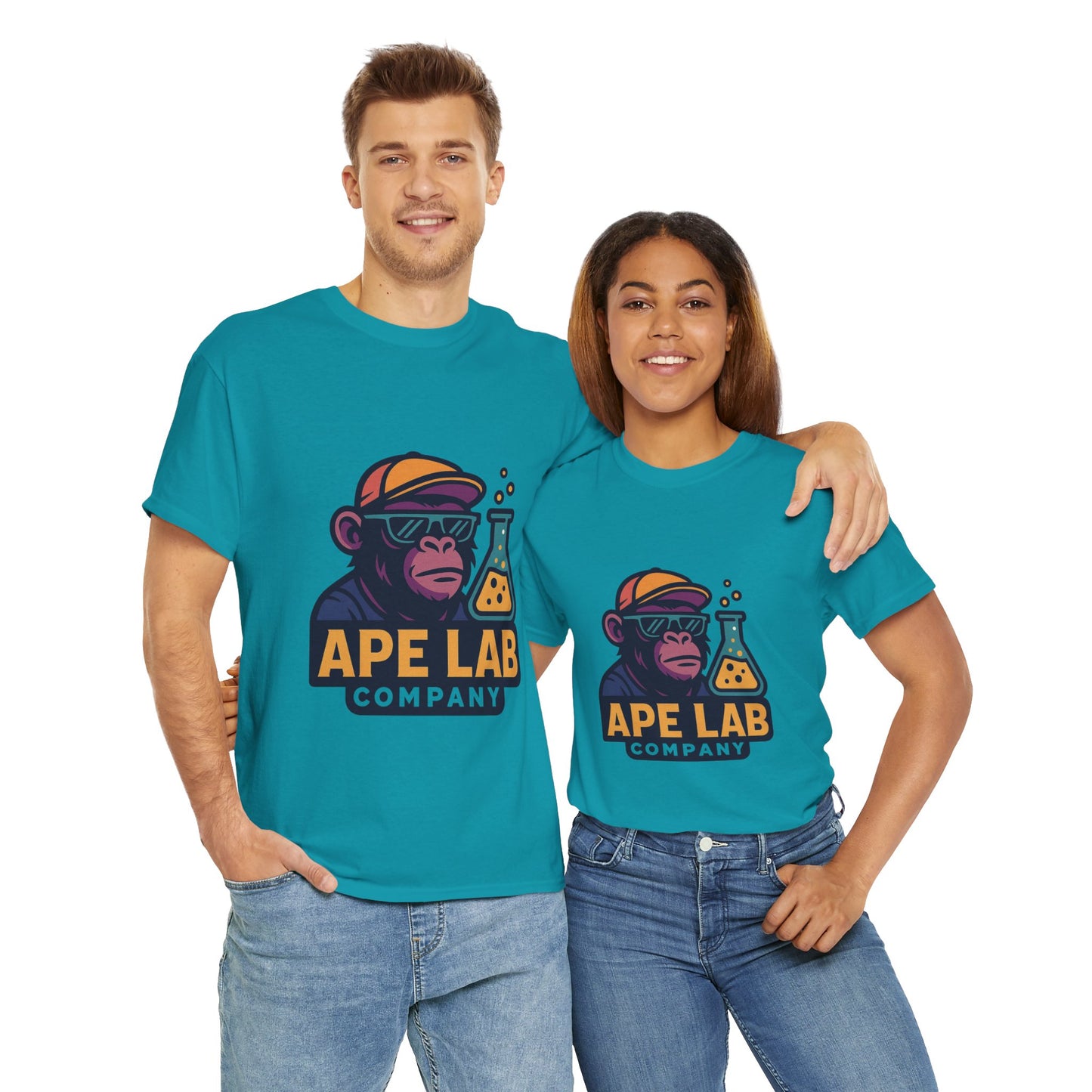 Ape Lab Company Unisex Heavy Cotton Tee - Fun and Stylish Tee for Science Lovers, Perfect for Casual Wear, Gifts, Birthdays, and Parties