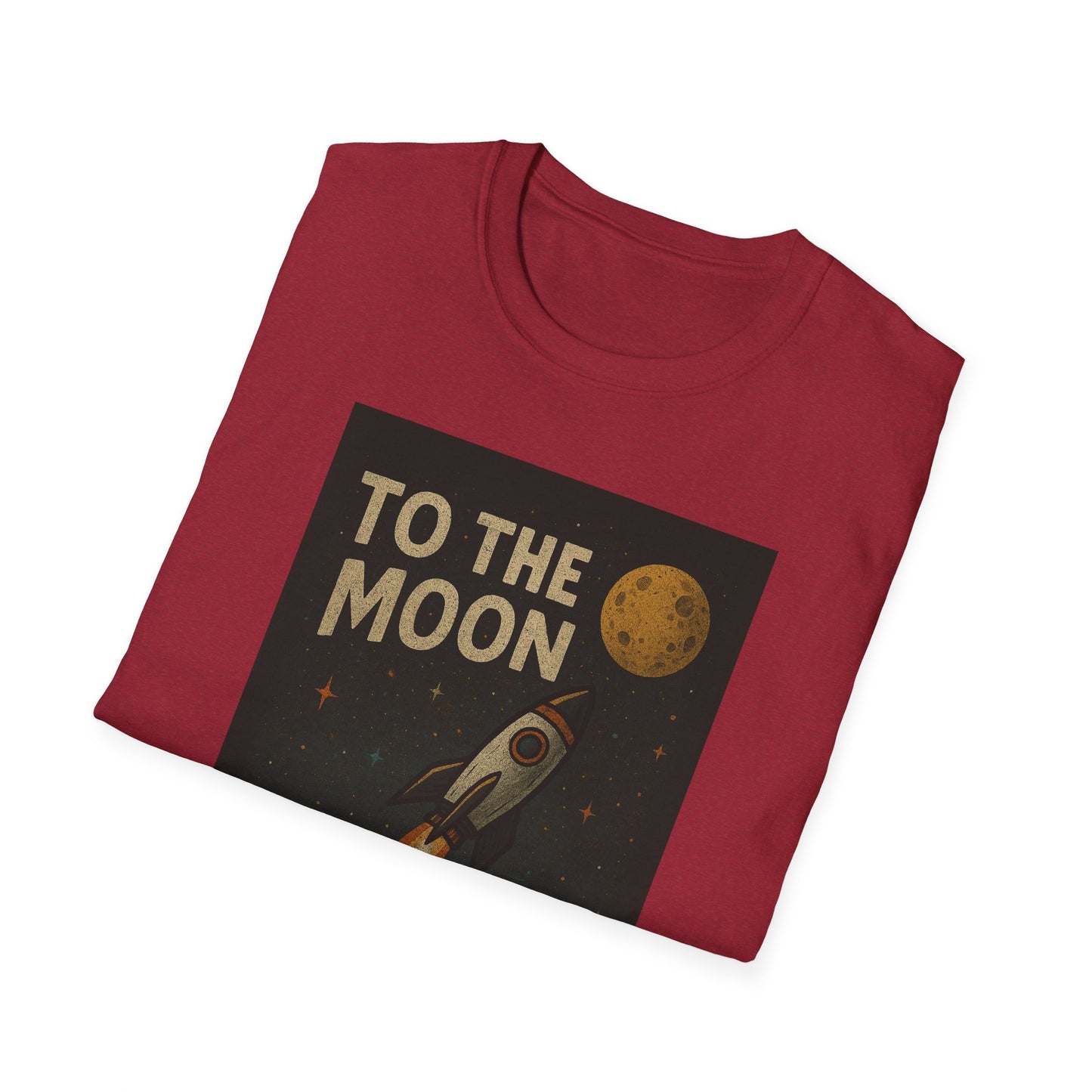 To the Moon Unisex Softstyle T-Shirt, Cute T-Shirt, Space Graphic Tee, Astronomy Lover Gift, Casual Shirt for All Occasions