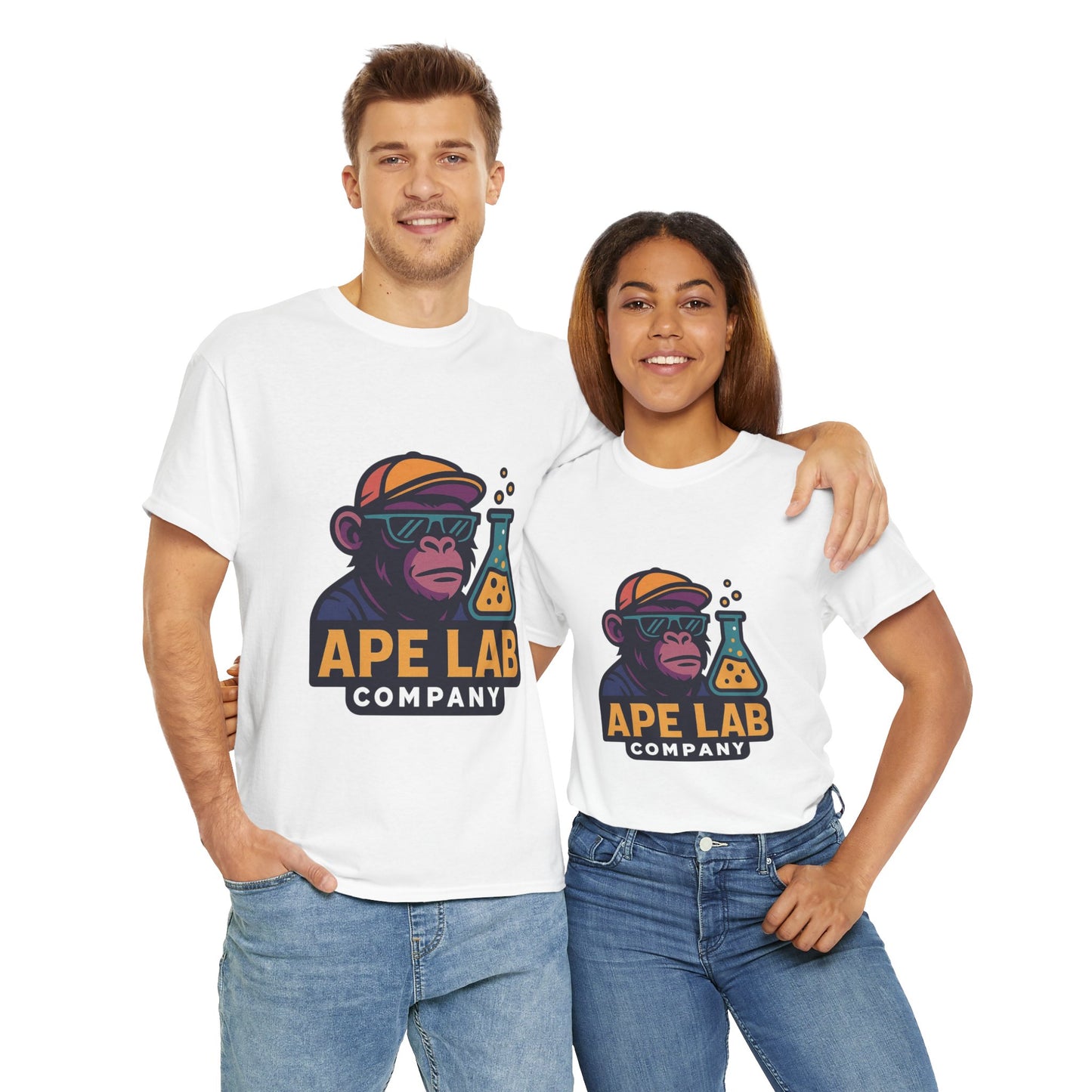 Ape Lab Company Unisex Heavy Cotton Tee - Fun and Stylish Tee for Science Lovers, Perfect for Casual Wear, Gifts, Birthdays, and Parties