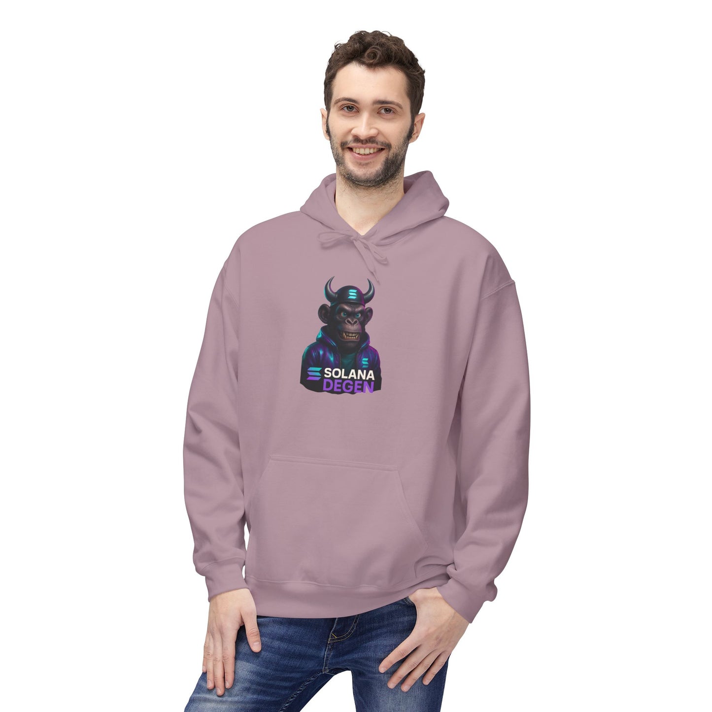 Solana Design Hoodie, Trendy Graphic Fleece, Unisex Streetwear, Gift for Crypto Lovers, Comfortable and Stylish Pullover
