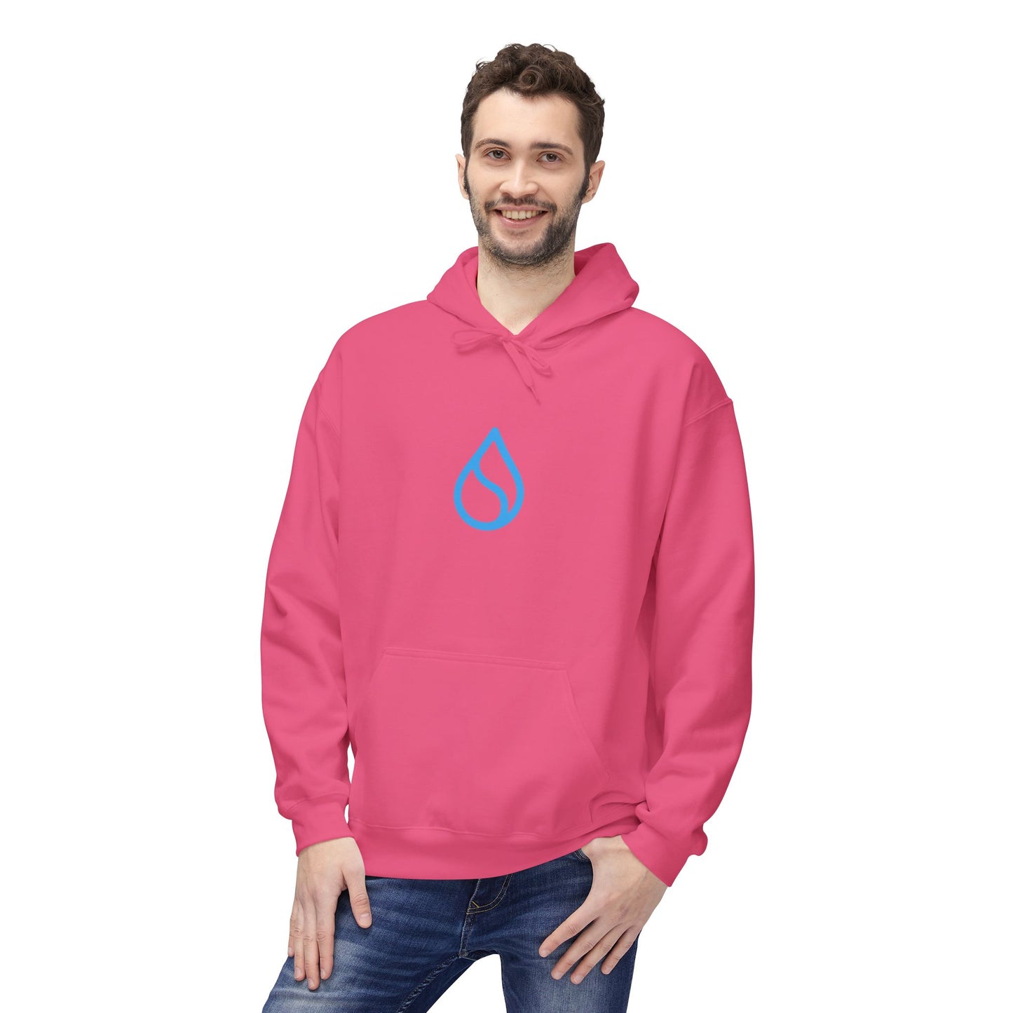 Trendy Softstyle Fleece Hoodie with Water Droplet Design | Unisex Sweatshirt for Everyday Comfort | Great Gift for All Seasons