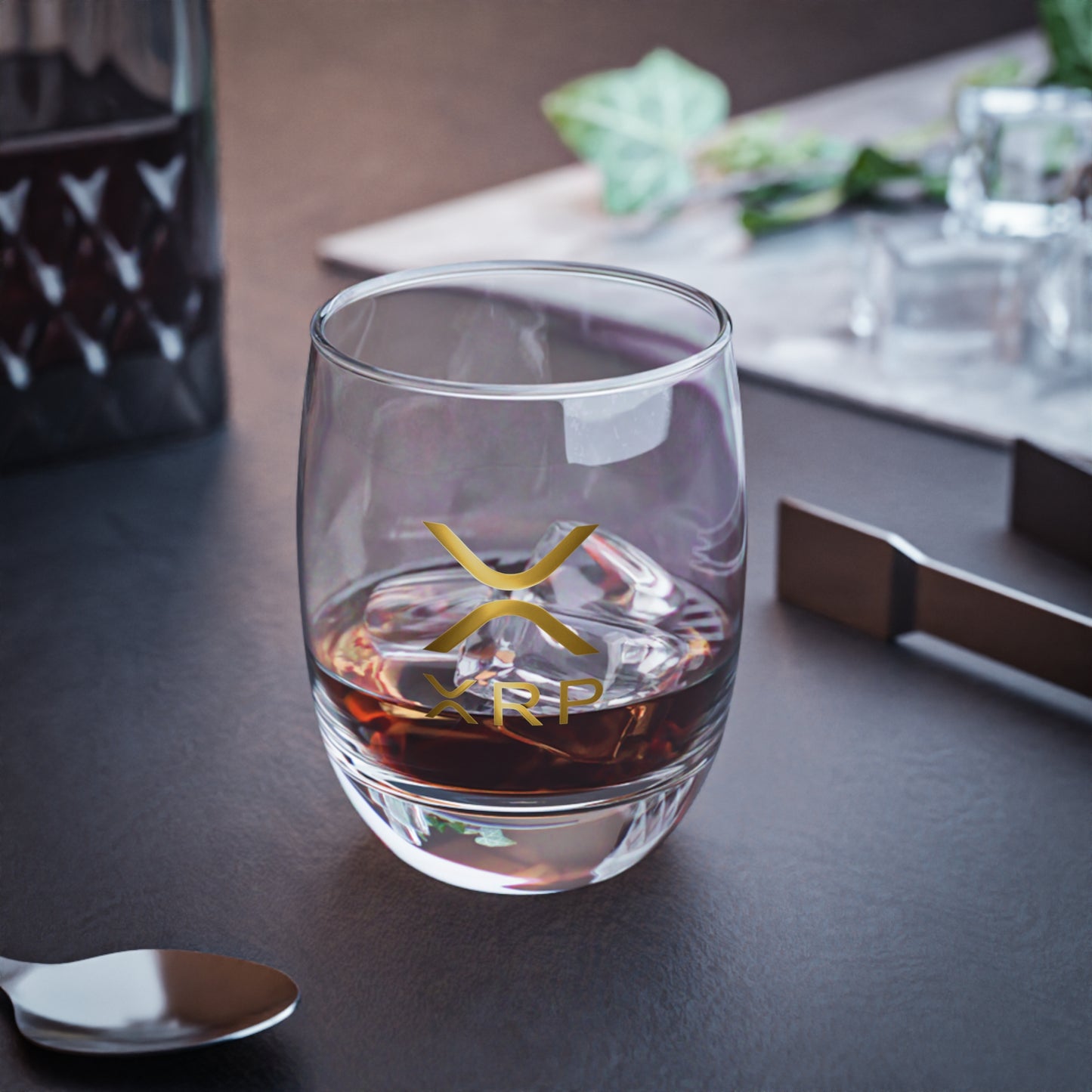 Elegant XRP Whiskey Glass - Perfect Gift for Distilled Spirit Enthusiasts, Barware, Home Decor, Personalized Glass