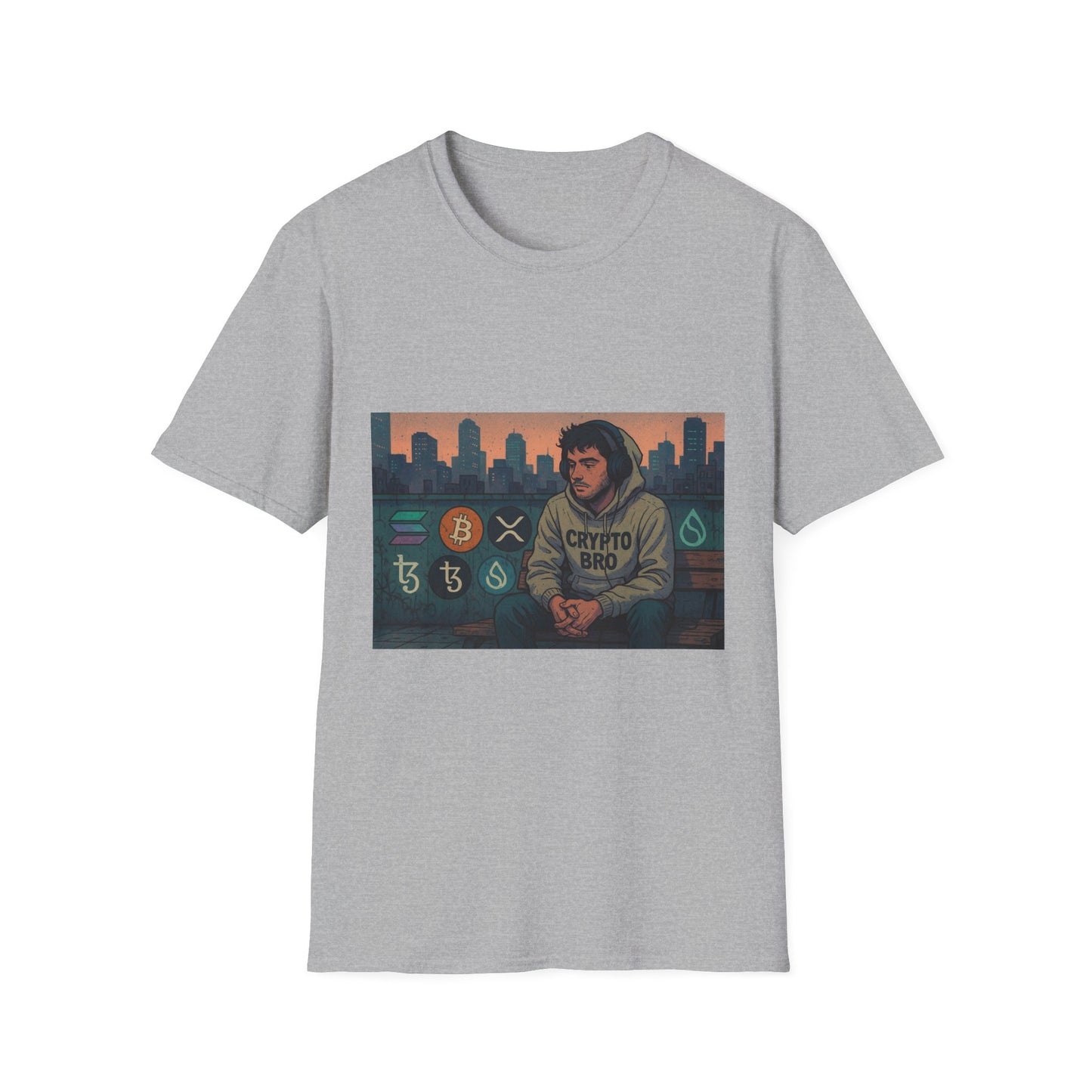 Crypto Vibes Unisex Softstyle T-Shirt | Trendy Graphic Tee for Crypto Enthusiasts, Perfect Gift for Tech Lovers, Casual Wear