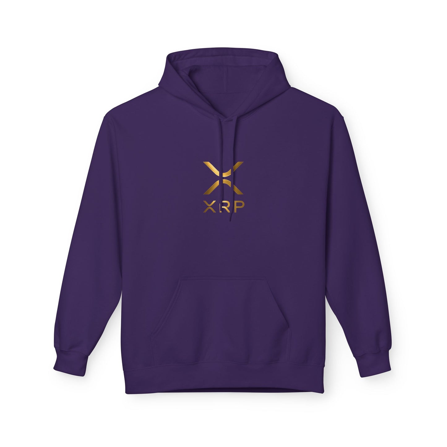 XRP Gold Logo Fleece Hoodie, Unisex Pullover, Cryptocurrency Apparel, Gift for Crypto Enthusiasts, Casual Streetwear, Perfect for Winter