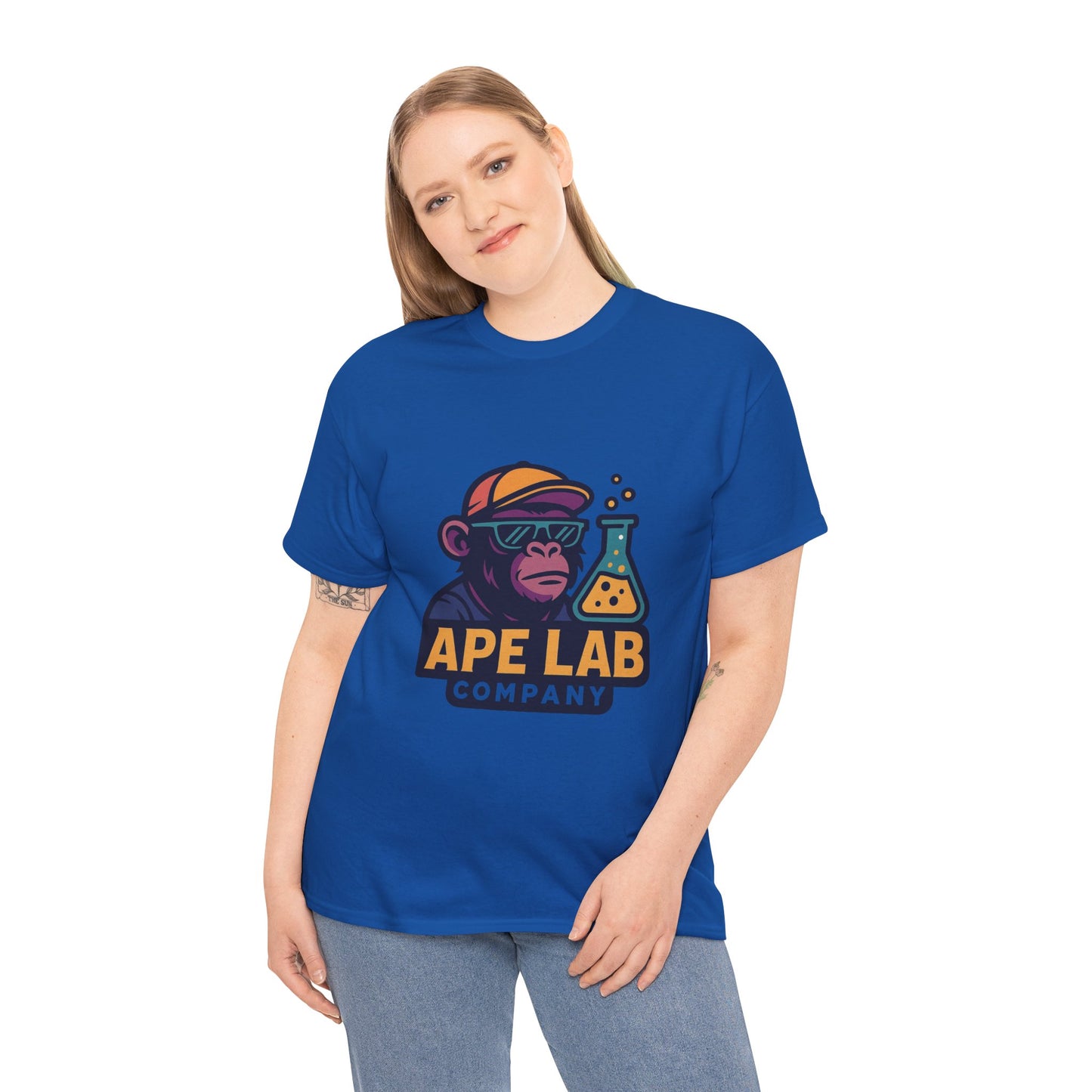 Ape Lab Company Unisex Heavy Cotton Tee - Fun and Stylish Tee for Science Lovers, Perfect for Casual Wear, Gifts, Birthdays, and Parties