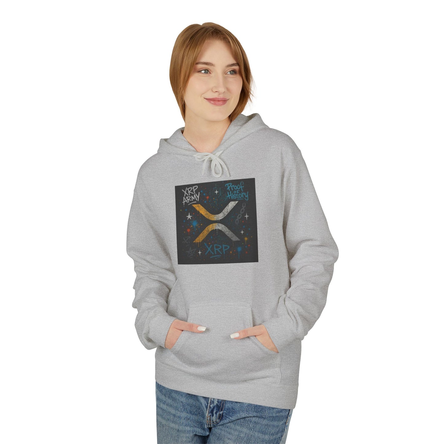 XRP Cosmic Vibes Hoodie, Unisex Graphic Sweatshirt for Cozy Nights, Perfect for Sci-Fi Lovers, Christmas Gifts, Starry Nightwear