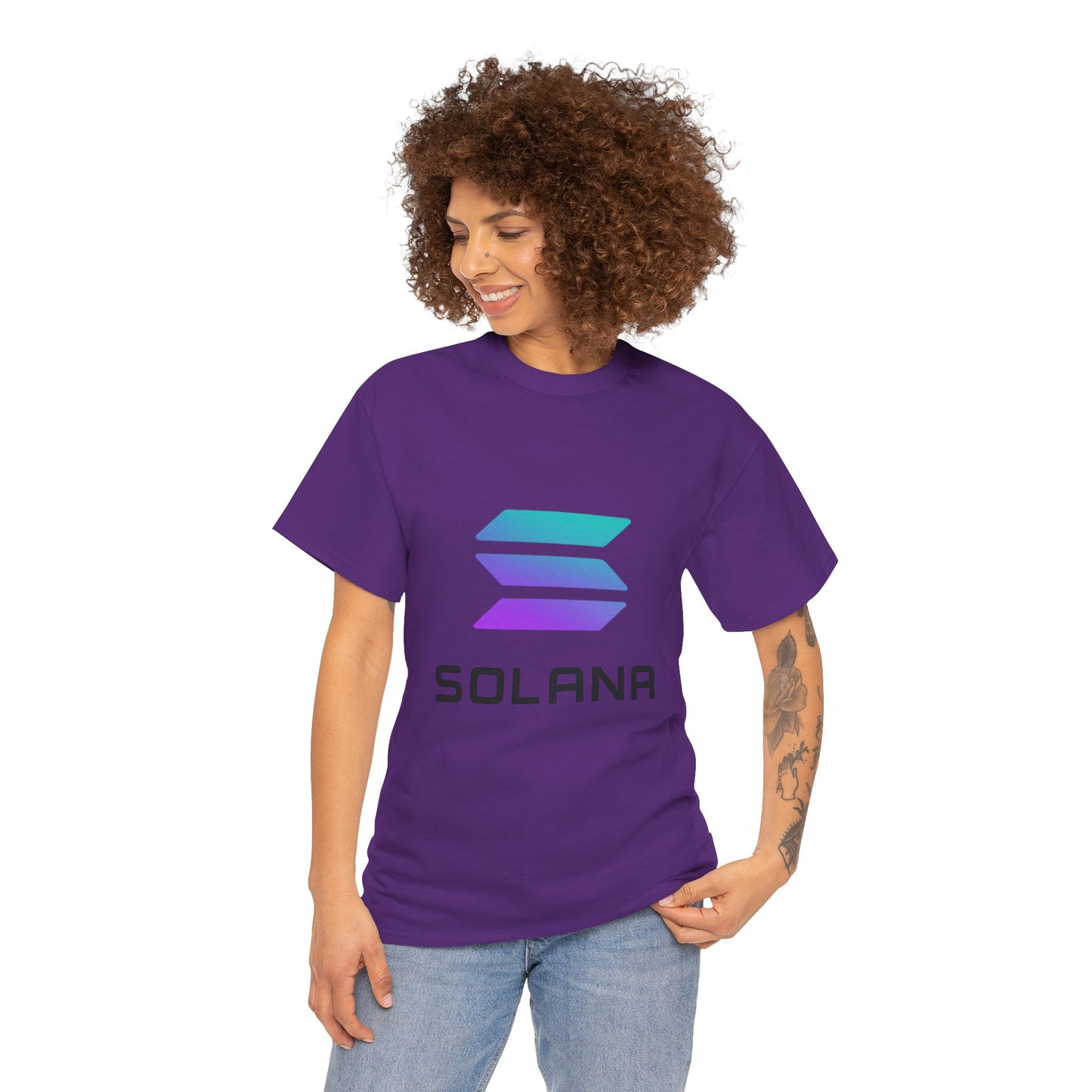 Solana Unisex Heavy Cotton Tee, Crypto Apparel, Gamer Shirt, Tech Enthusiast Wear, Unique Gift for Blockchain Lovers, Trending Fashion
