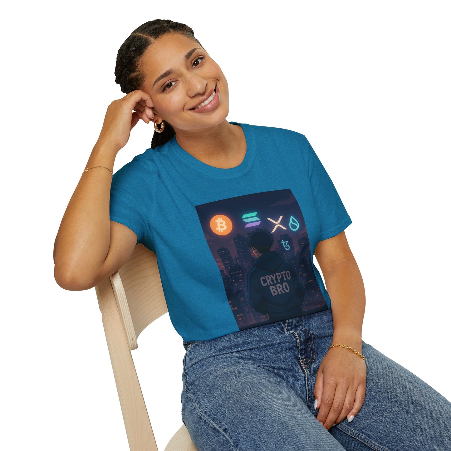 Crypto Bro Unisex Softstyle T-Shirt, Retro Gamer Apparel, Cryptocurrency Gift, Stylish Casual Wear, Graphic Tee for Men and Women