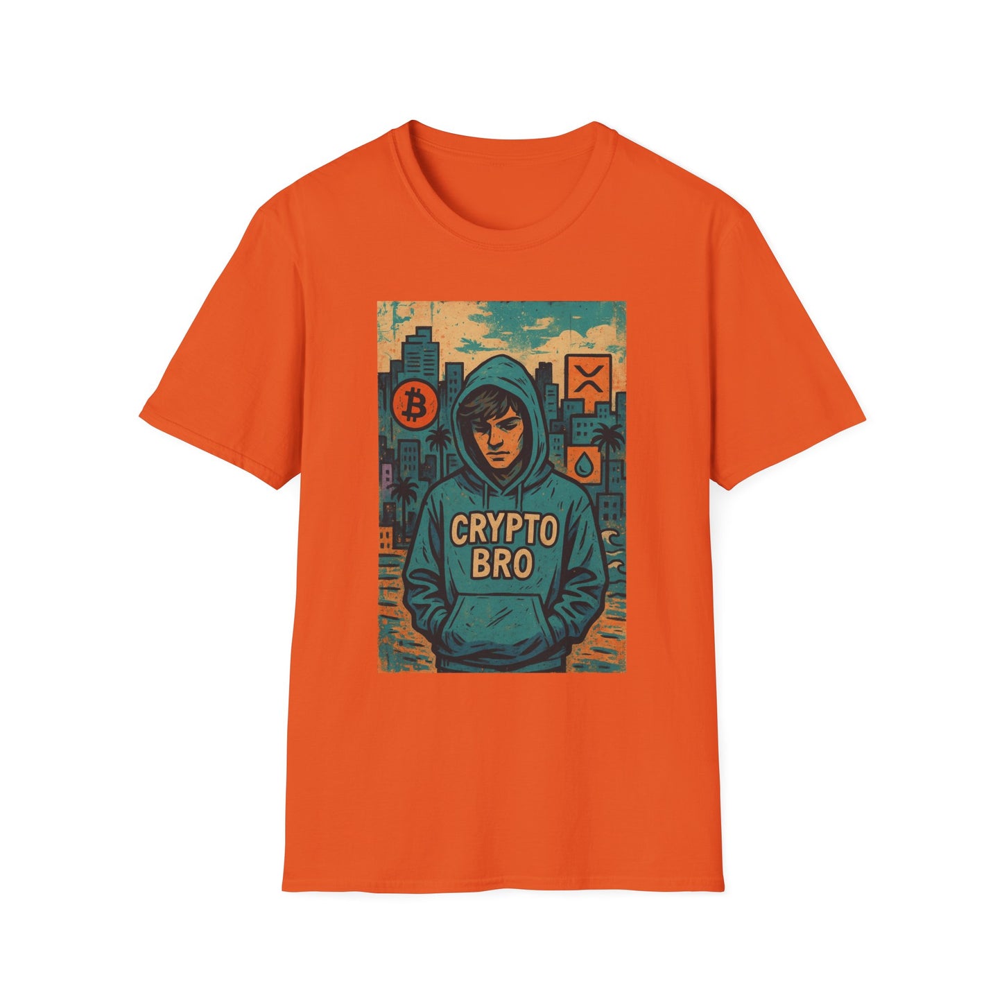 Crypto Bro Unisex Softstyle T-Shirt, Bitcoin Apparel, Cryptocurrency Gift, Casual Wear, Trendy Graphic Tee