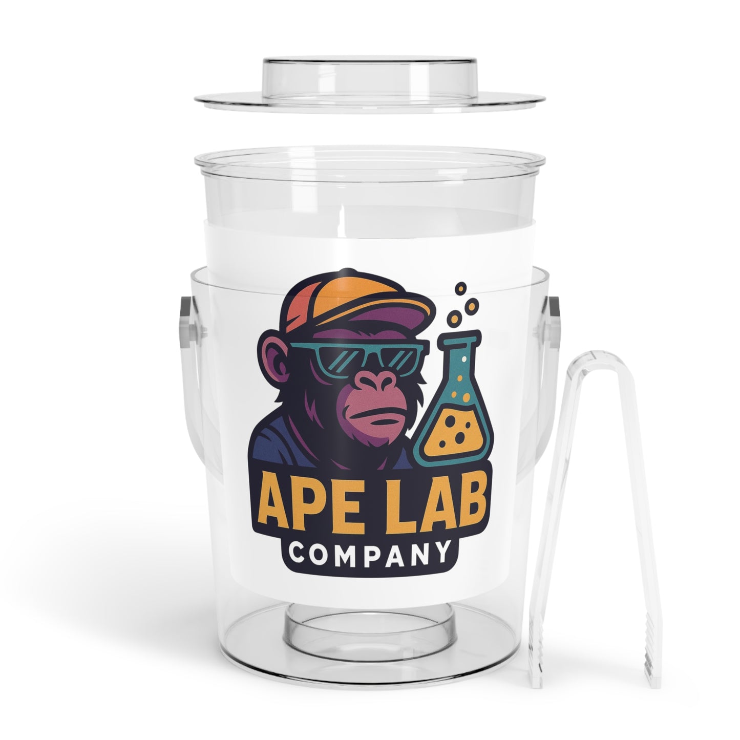 Ape Lab Company Chillin' Ice Bucket with Tongs, Perfect for Parties, Summer Celebrations, BBQs, Drink Cooler, Fun Gift Idea