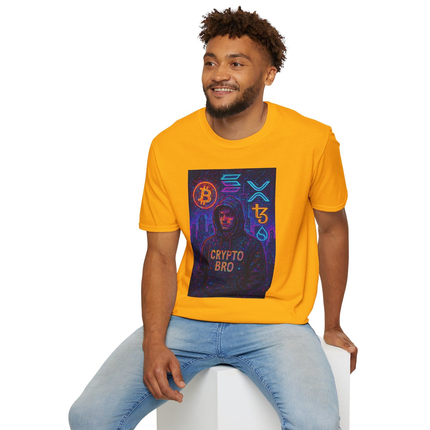 Crypto Bro Unisex Softstyle T-Shirt, Cryptocurrency Apparel, Blockchain Fashion, Gamer T-Shirt, Tech Enthusiast Gift