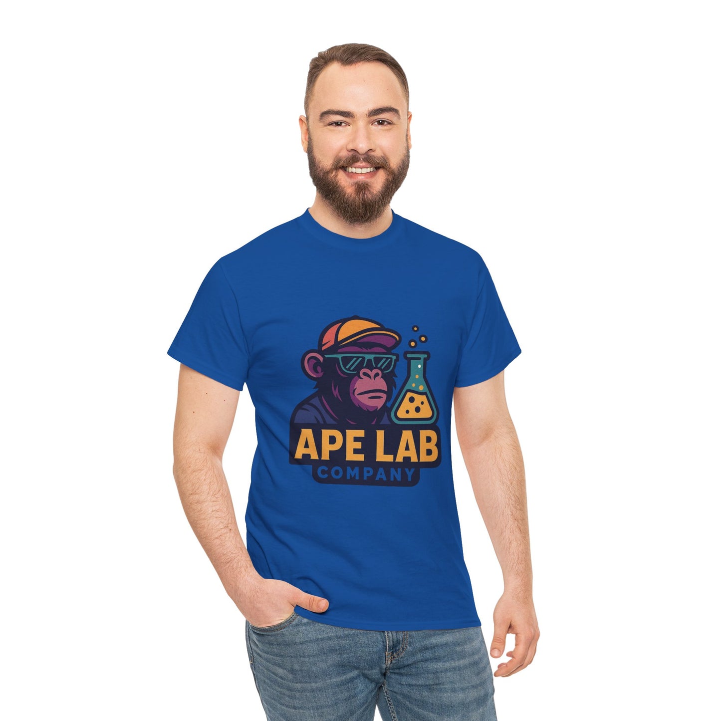 Ape Lab Company Unisex Heavy Cotton Tee - Fun and Stylish Tee for Science Lovers, Perfect for Casual Wear, Gifts, Birthdays, and Parties