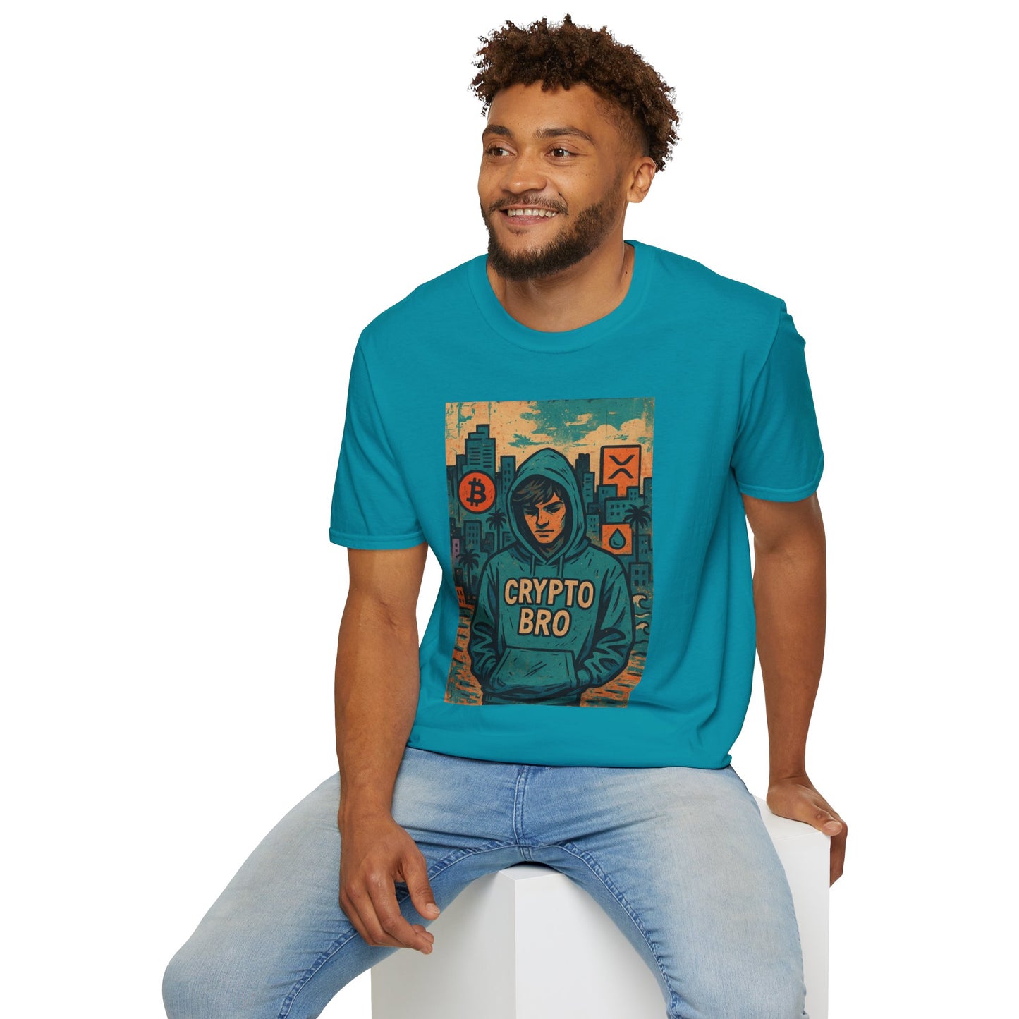 Crypto Bro Unisex Softstyle T-Shirt, Bitcoin Apparel, Cryptocurrency Gift, Casual Wear, Trendy Graphic Tee