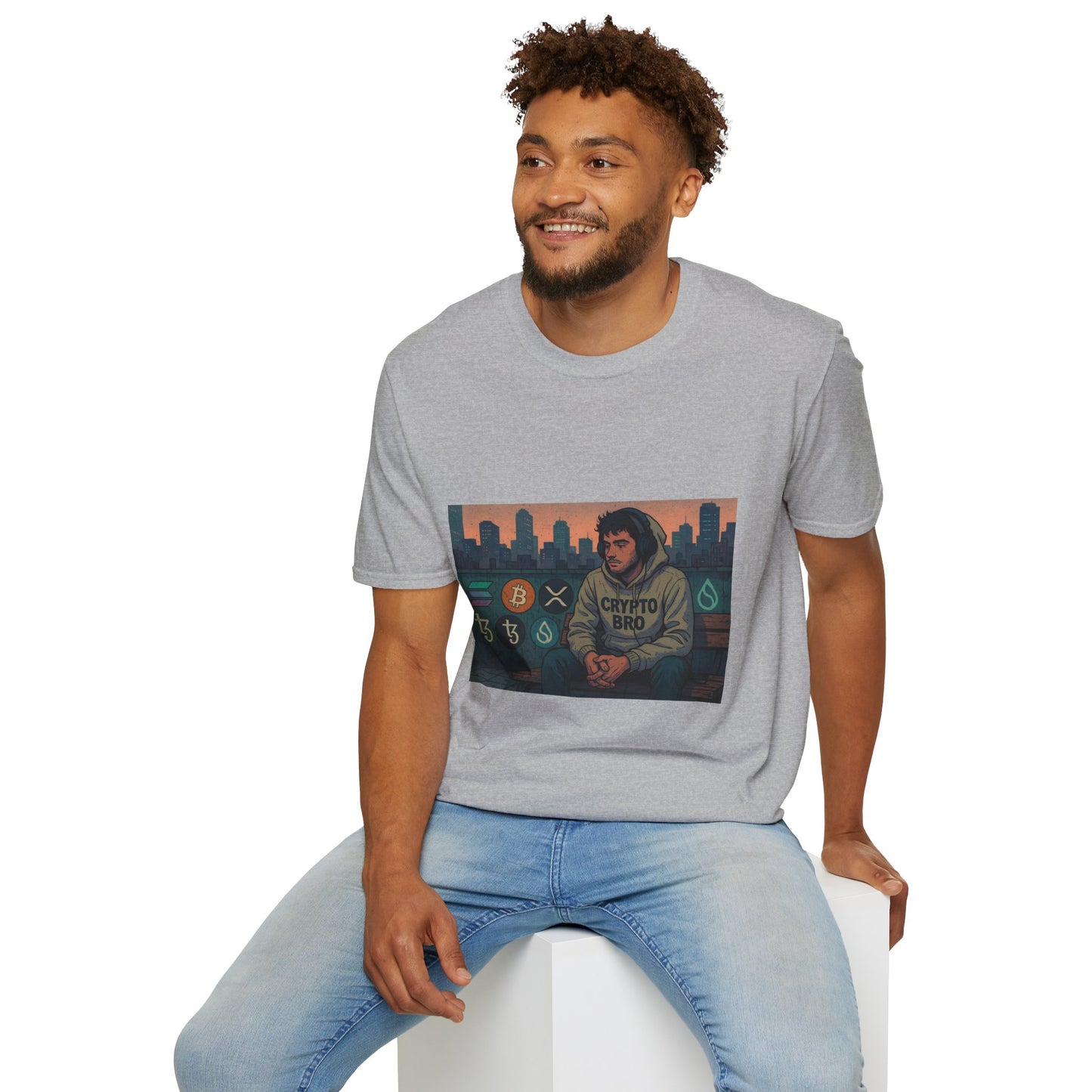 Crypto Vibes Unisex Softstyle T-Shirt | Trendy Graphic Tee for Crypto Enthusiasts, Perfect Gift for Tech Lovers, Casual Wear