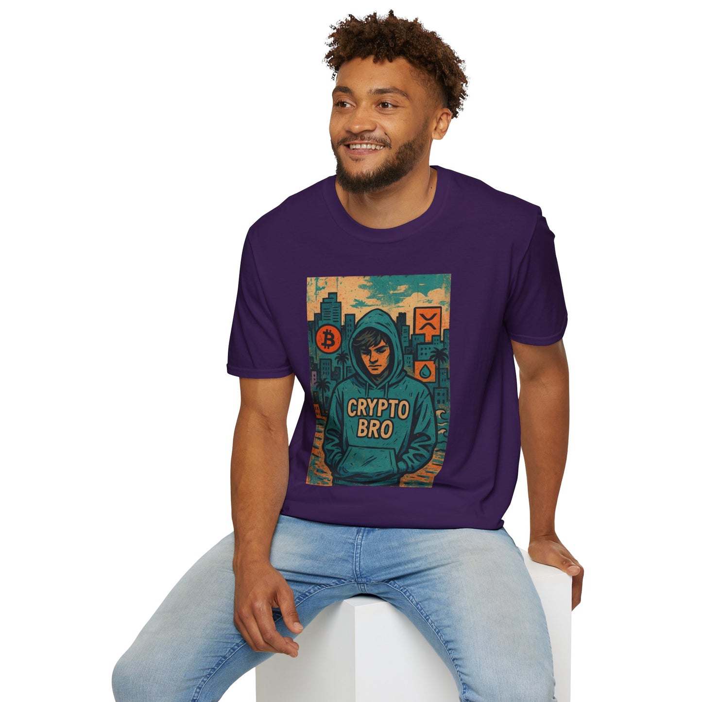 Crypto Bro Unisex Softstyle T-Shirt, Bitcoin Apparel, Cryptocurrency Gift, Casual Wear, Trendy Graphic Tee