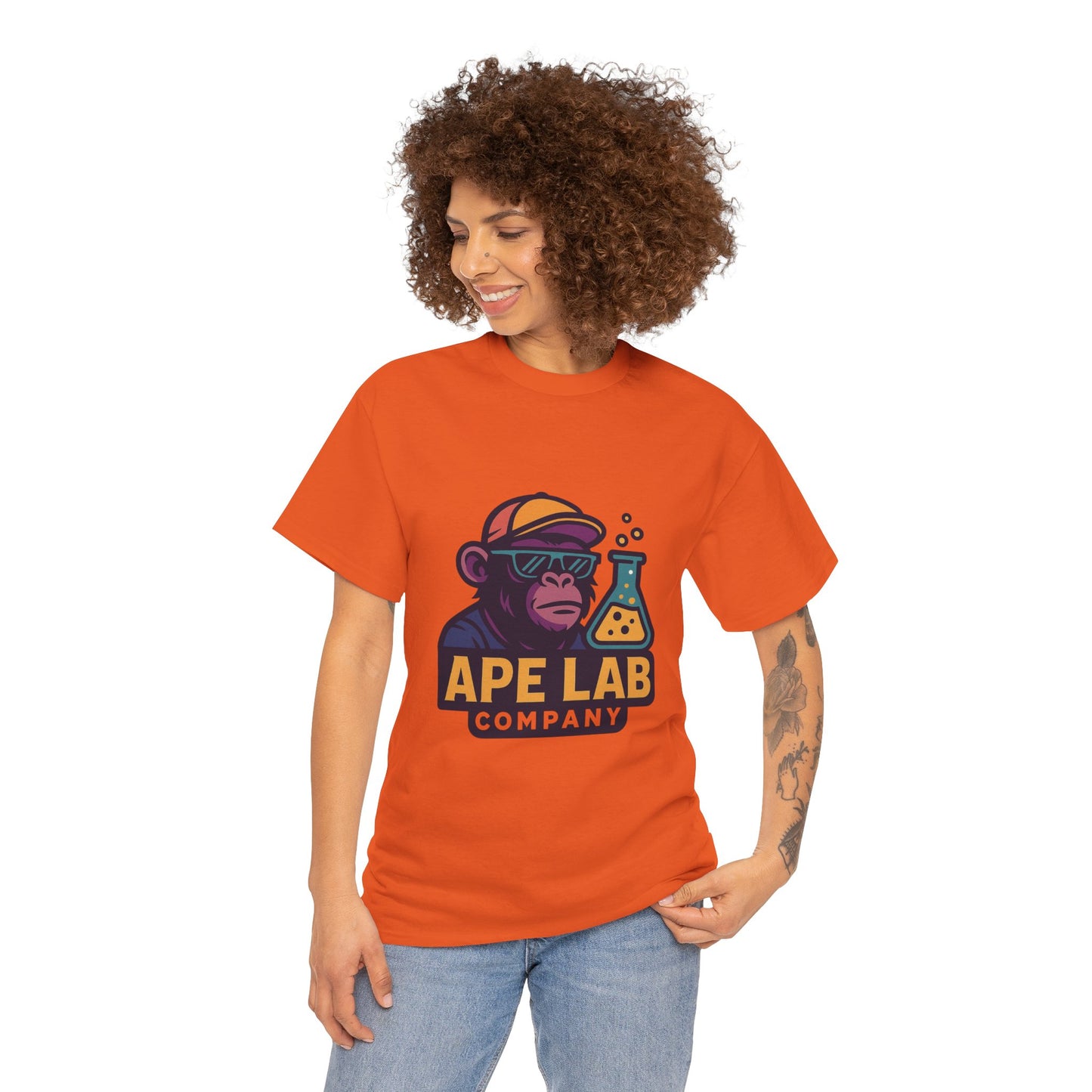 Ape Lab Company Unisex Heavy Cotton Tee - Fun and Stylish Tee for Science Lovers, Perfect for Casual Wear, Gifts, Birthdays, and Parties