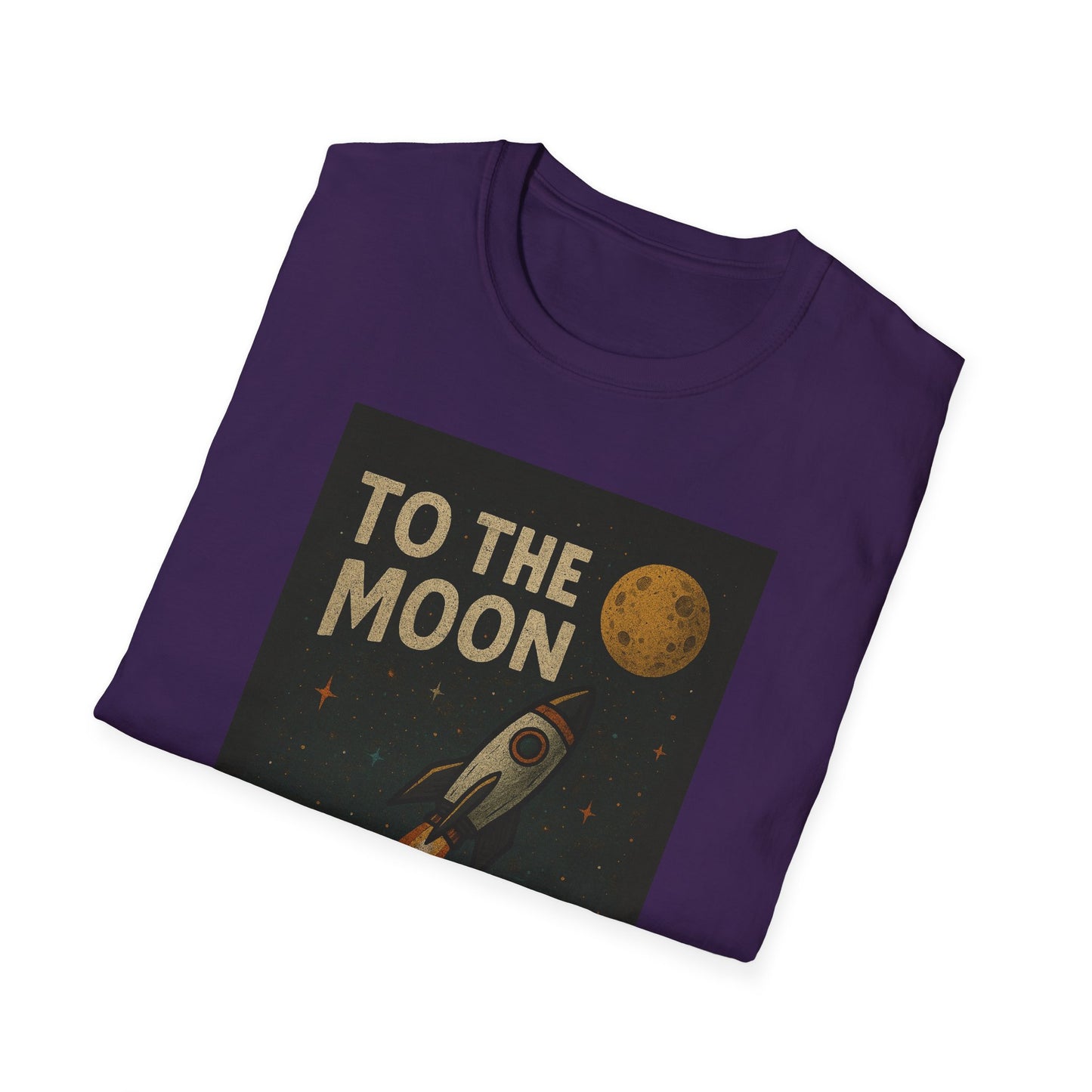 To the Moon Unisex Softstyle T-Shirt, Cute T-Shirt, Space Graphic Tee, Astronomy Lover Gift, Casual Shirt for All Occasions