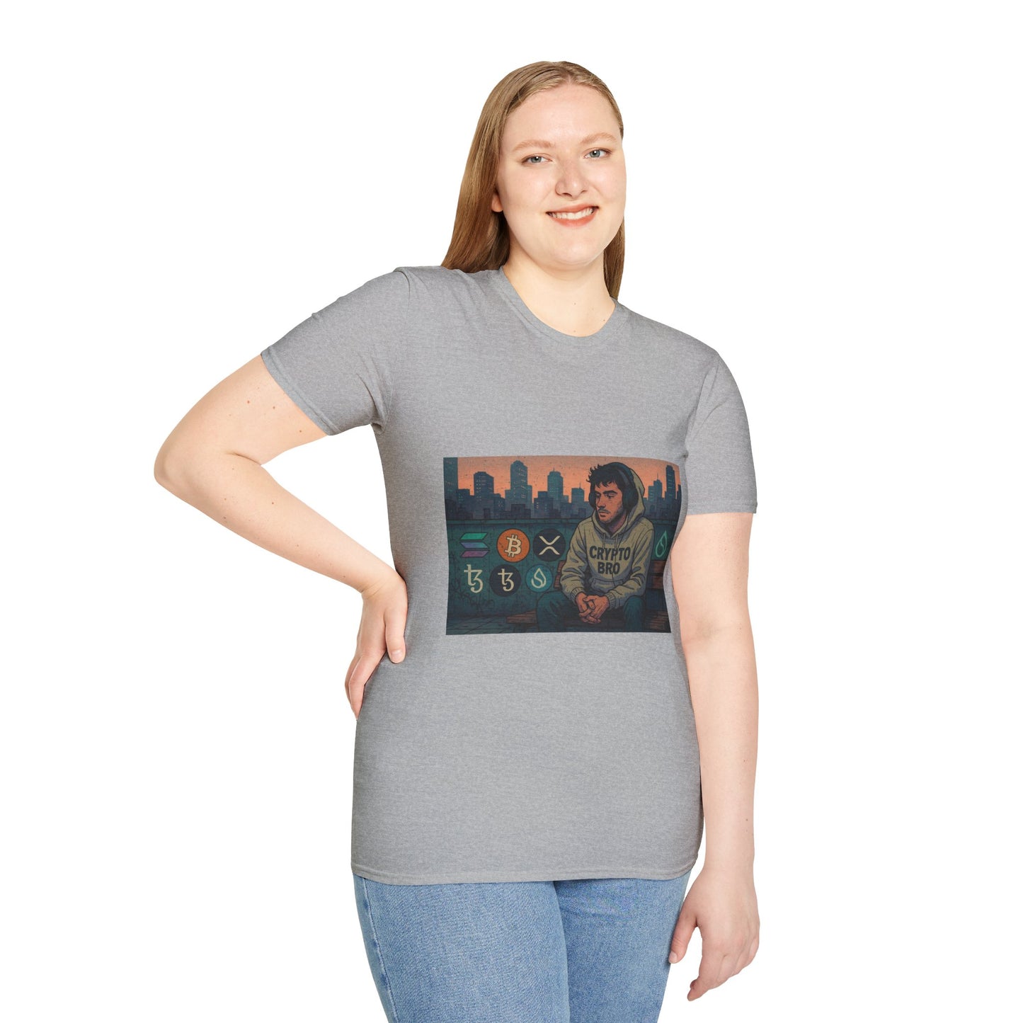 Crypto Vibes Unisex Softstyle T-Shirt | Trendy Graphic Tee for Crypto Enthusiasts, Perfect Gift for Tech Lovers, Casual Wear