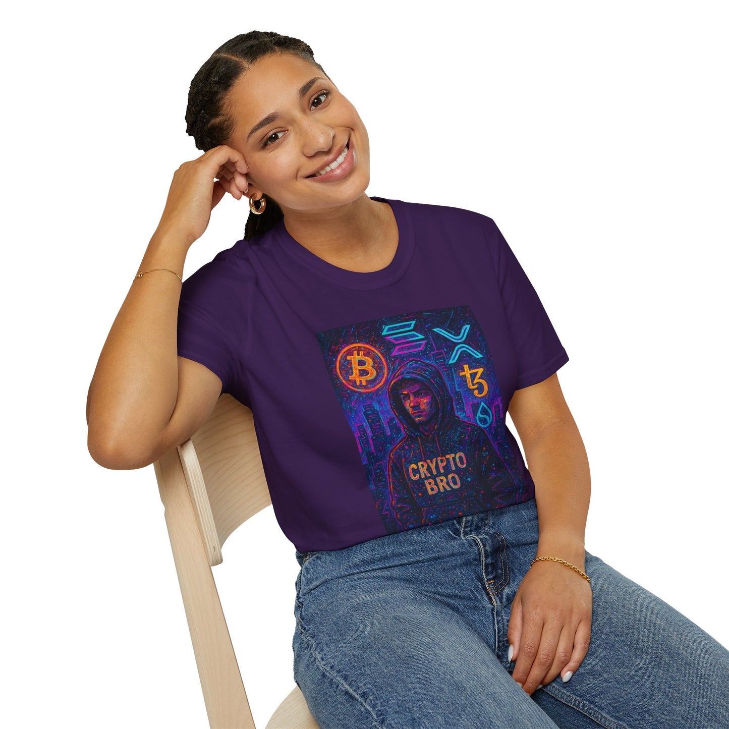 Crypto Bro Unisex Softstyle T-Shirt, Cryptocurrency Apparel, Blockchain Fashion, Gamer T-Shirt, Tech Enthusiast Gift