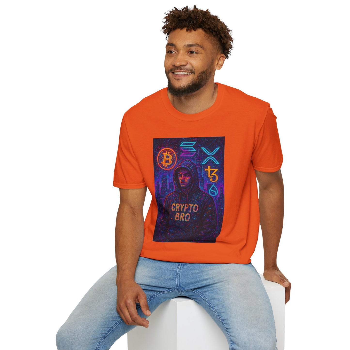 Crypto Bro Unisex Softstyle T-Shirt, Cryptocurrency Apparel, Blockchain Fashion, Gamer T-Shirt, Tech Enthusiast Gift