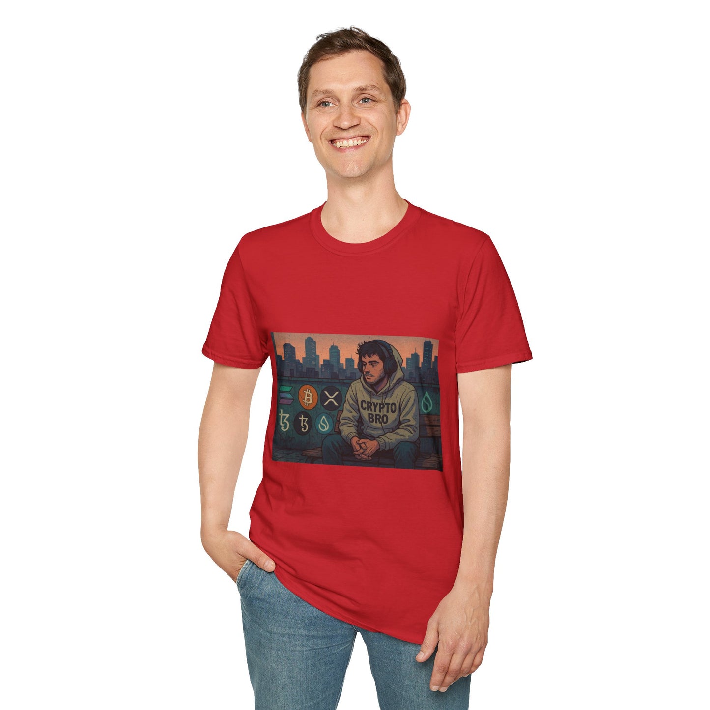 Crypto Vibes Unisex Softstyle T-Shirt | Trendy Graphic Tee for Crypto Enthusiasts, Perfect Gift for Tech Lovers, Casual Wear