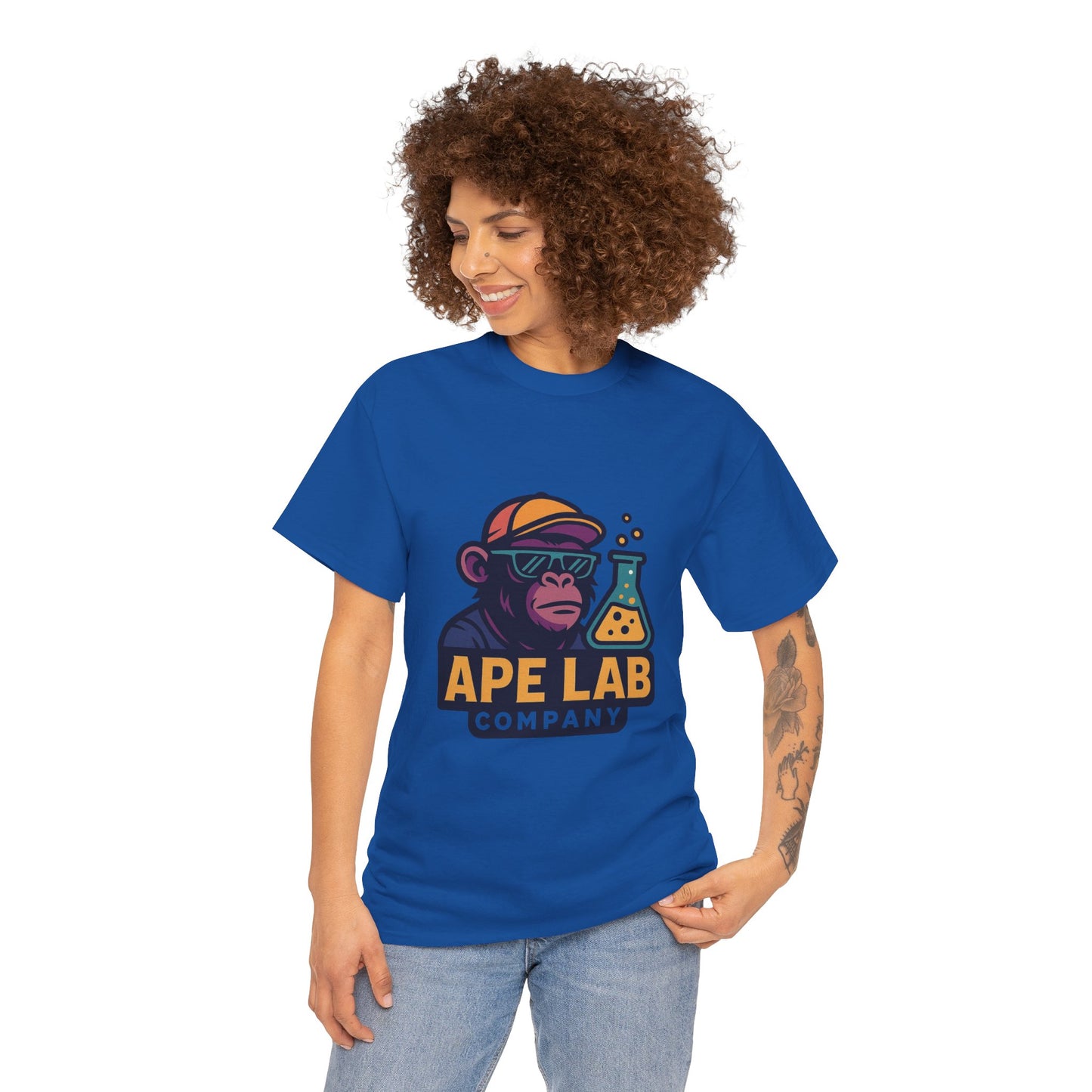 Ape Lab Company Unisex Heavy Cotton Tee - Fun and Stylish Tee for Science Lovers, Perfect for Casual Wear, Gifts, Birthdays, and Parties