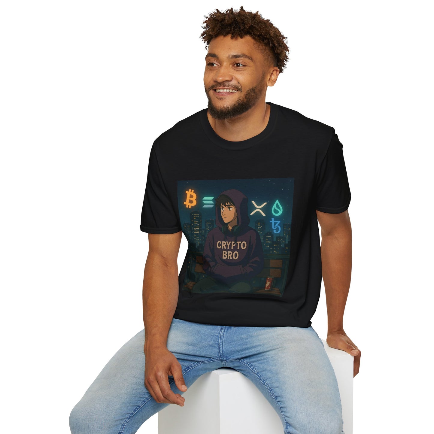 Crypto Bro Unisex Softstyle T-Shirt, Perfect for Gamers, Trendy Casual Wear, Unique Gift Idea, Crypto Enthusiast Apparel