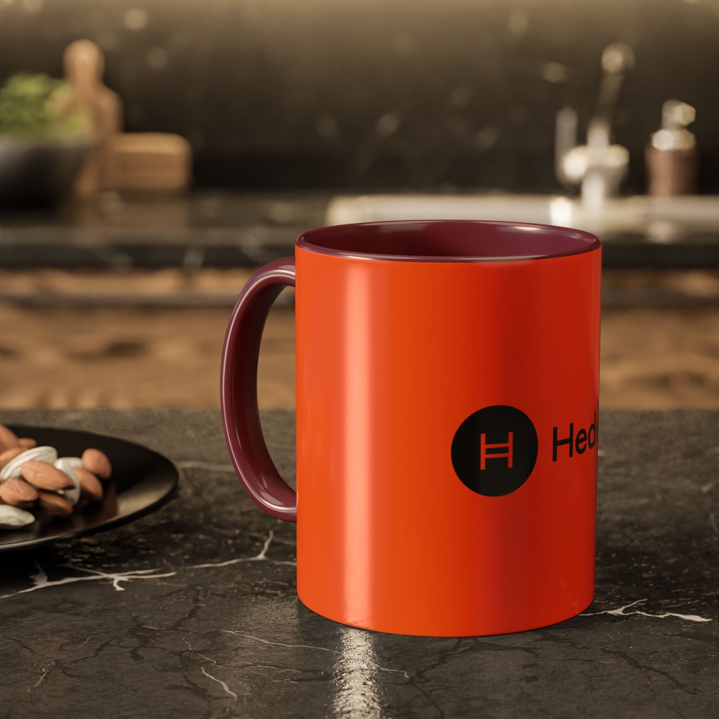 Hedera Orange Coffee Cup, Unique Gift for Coffee Lovers, Vibrant Drinkware for Home or Office, Modern Kitchen Decor