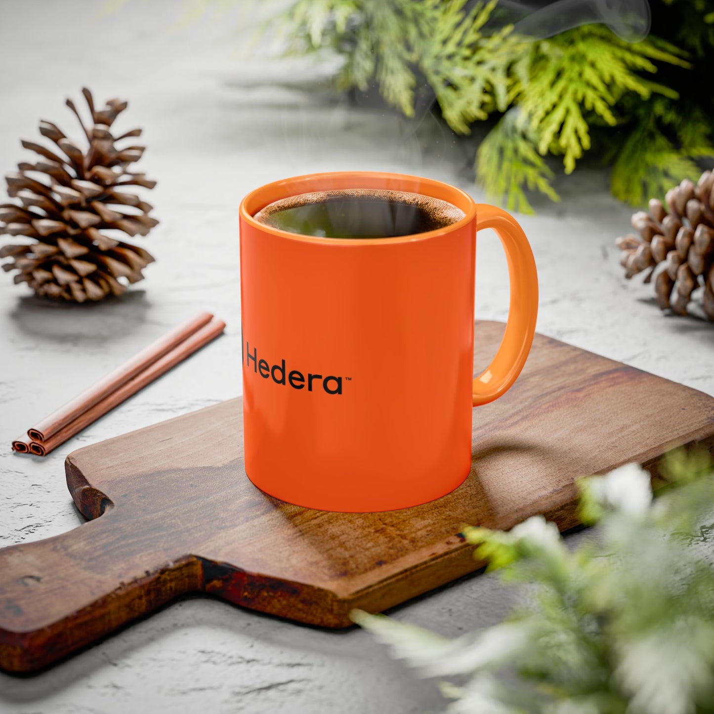 Hedera Orange Coffee Cup, Unique Gift for Coffee Lovers, Vibrant Drinkware for Home or Office, Modern Kitchen Decor