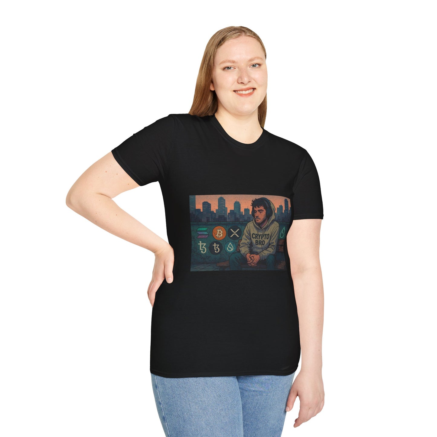 Crypto Vibes Unisex Softstyle T-Shirt | Trendy Graphic Tee for Crypto Enthusiasts, Perfect Gift for Tech Lovers, Casual Wear
