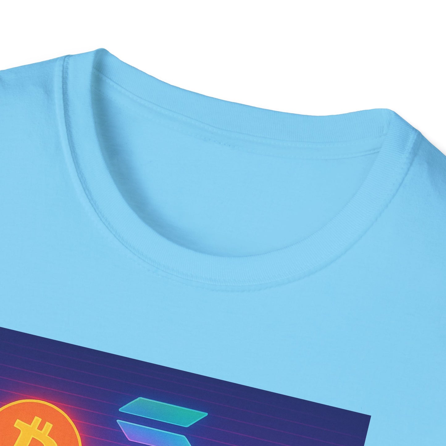Crypto Bro Miami Neon T-Shirt, Unisex Softstyle Tee for Crypto Lovers, Bitcoin Merch, Tech Apparel, Gamer Shirt, Unique Gift Idea