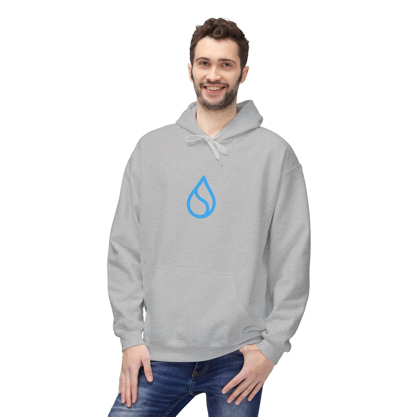 Trendy Softstyle Fleece Hoodie with Water Droplet Design | Unisex Sweatshirt for Everyday Comfort | Great Gift for All Seasons