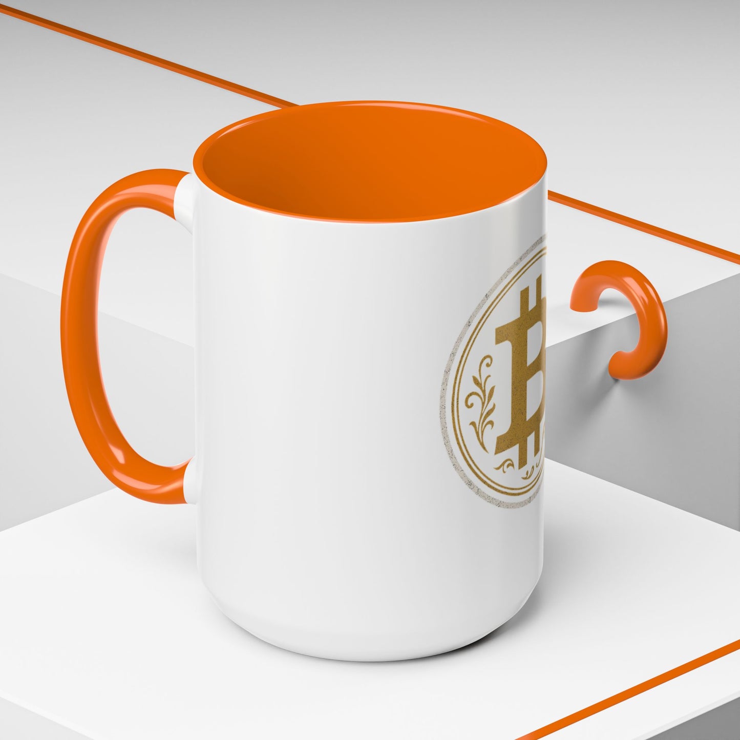 Bitcoin Accent Coffee Mug, Cryptocurrency Gift, Office Mug, Personalized Coffee Cup, Digital Currency Lover