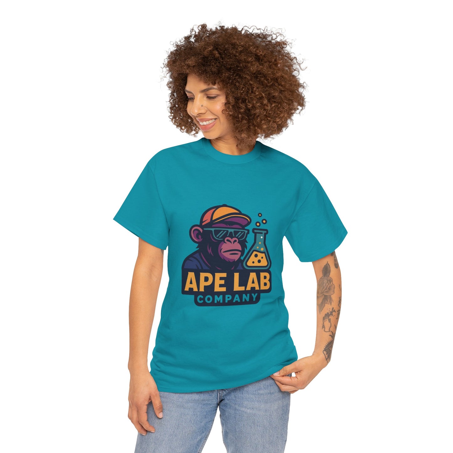 Ape Lab Company Unisex Heavy Cotton Tee - Fun and Stylish Tee for Science Lovers, Perfect for Casual Wear, Gifts, Birthdays, and Parties