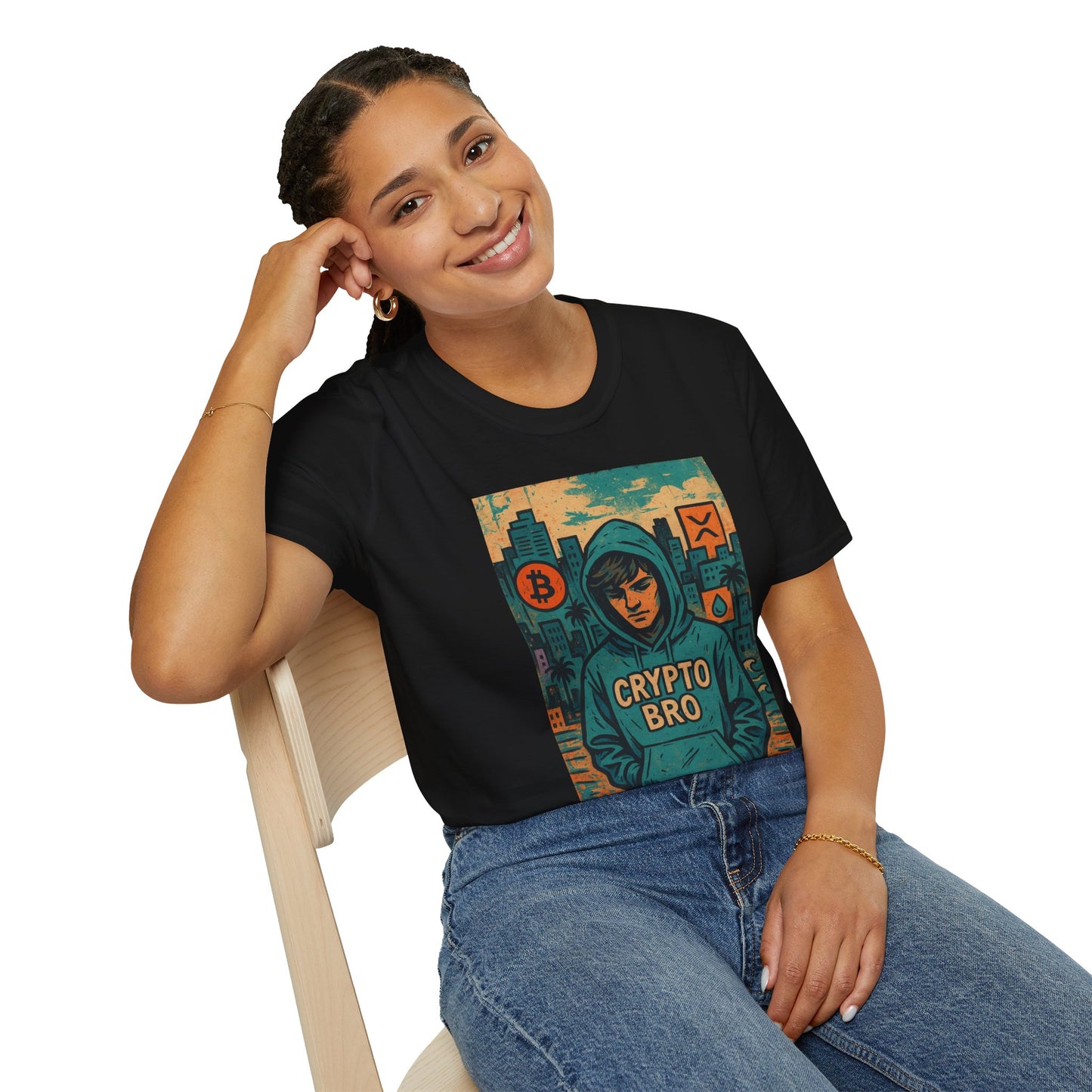 Crypto Bro Unisex Softstyle T-Shirt, Bitcoin Apparel, Cryptocurrency Gift, Casual Wear, Trendy Graphic Tee