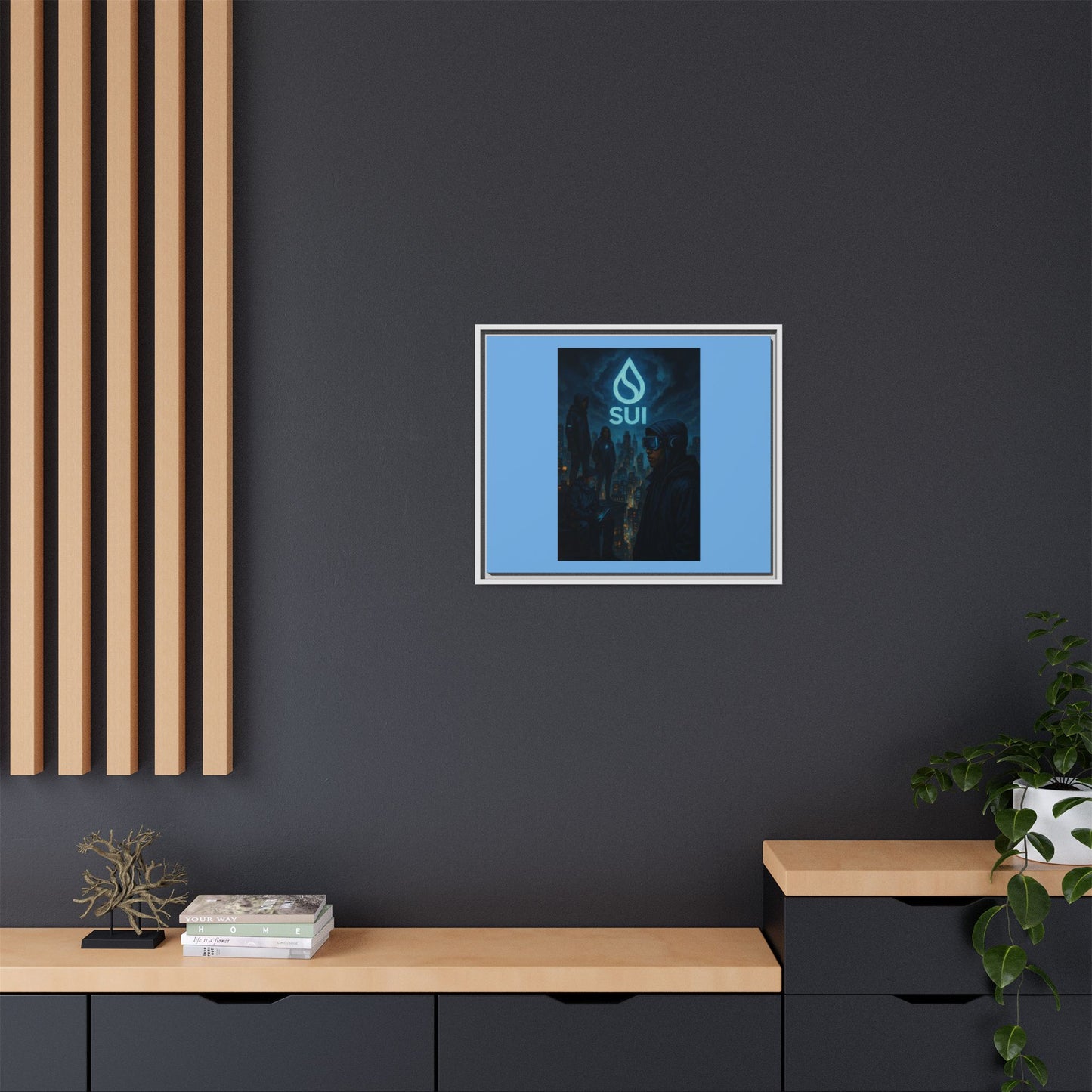 SUI Framed Canvas Art Print, Urban Art, Modern Wall Decor, Unique Gift for Art Lovers, Home or Office Decoration, SUI Design