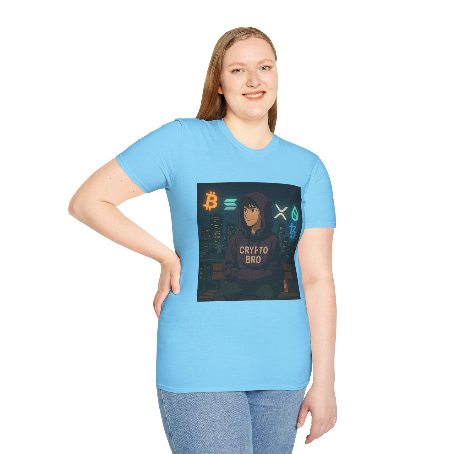 Crypto Bro Unisex Softstyle T-Shirt, Perfect for Gamers, Trendy Casual Wear, Unique Gift Idea, Crypto Enthusiast Apparel