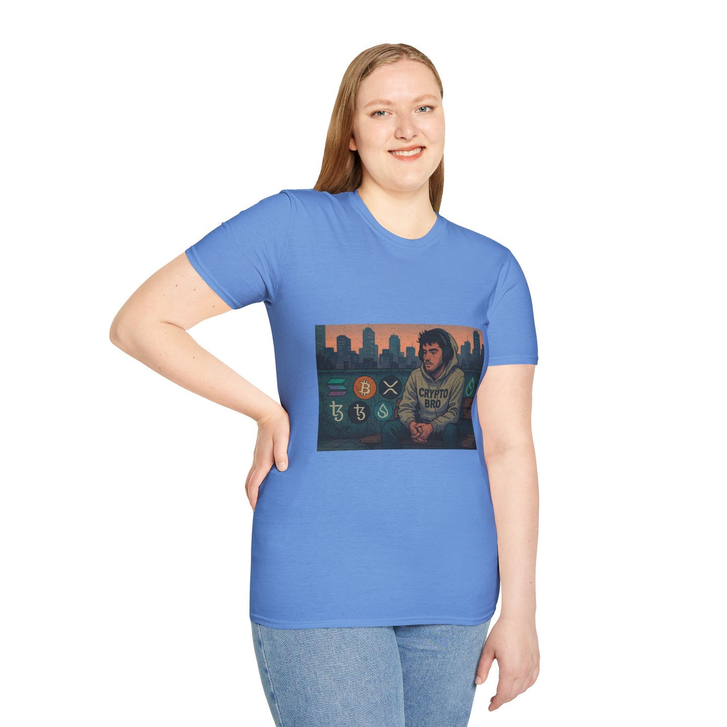 Crypto Vibes Unisex Softstyle T-Shirt | Trendy Graphic Tee for Crypto Enthusiasts, Perfect Gift for Tech Lovers, Casual Wear